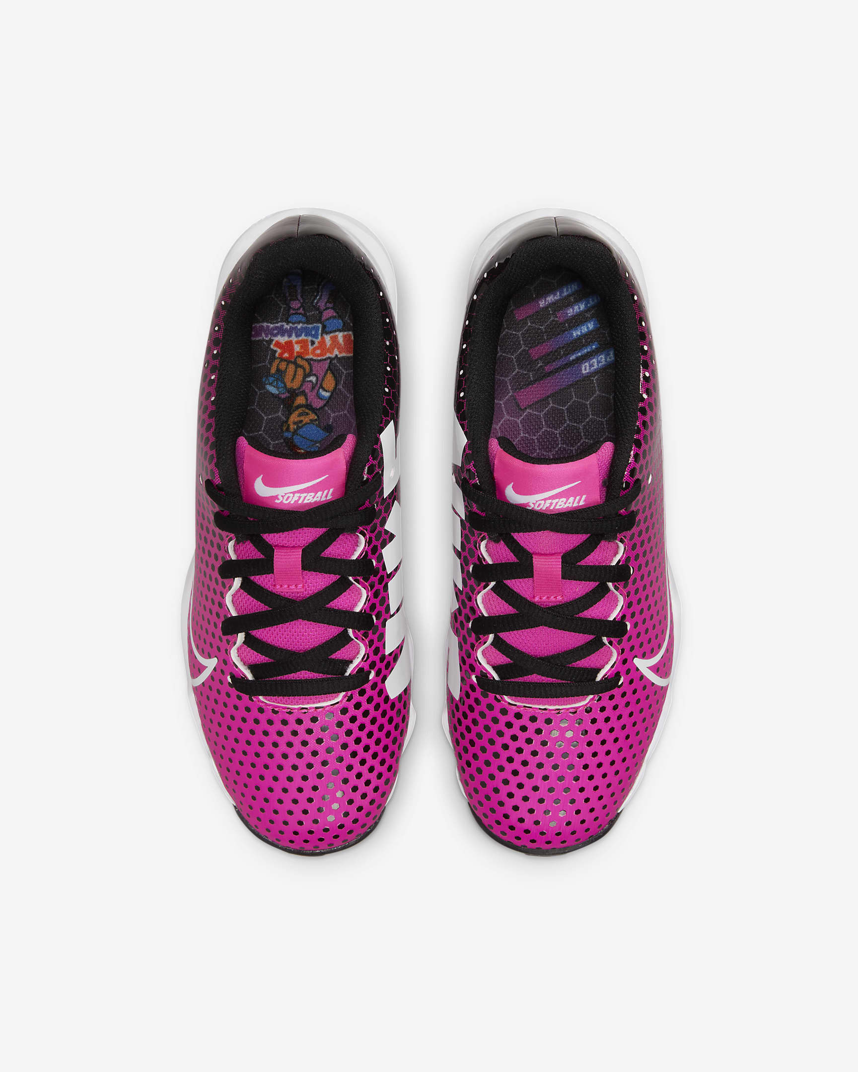 Nike Hyperdiamond 4 Keystone GG Big Kids' Softball Cleats - Black/Fierce Pink/White