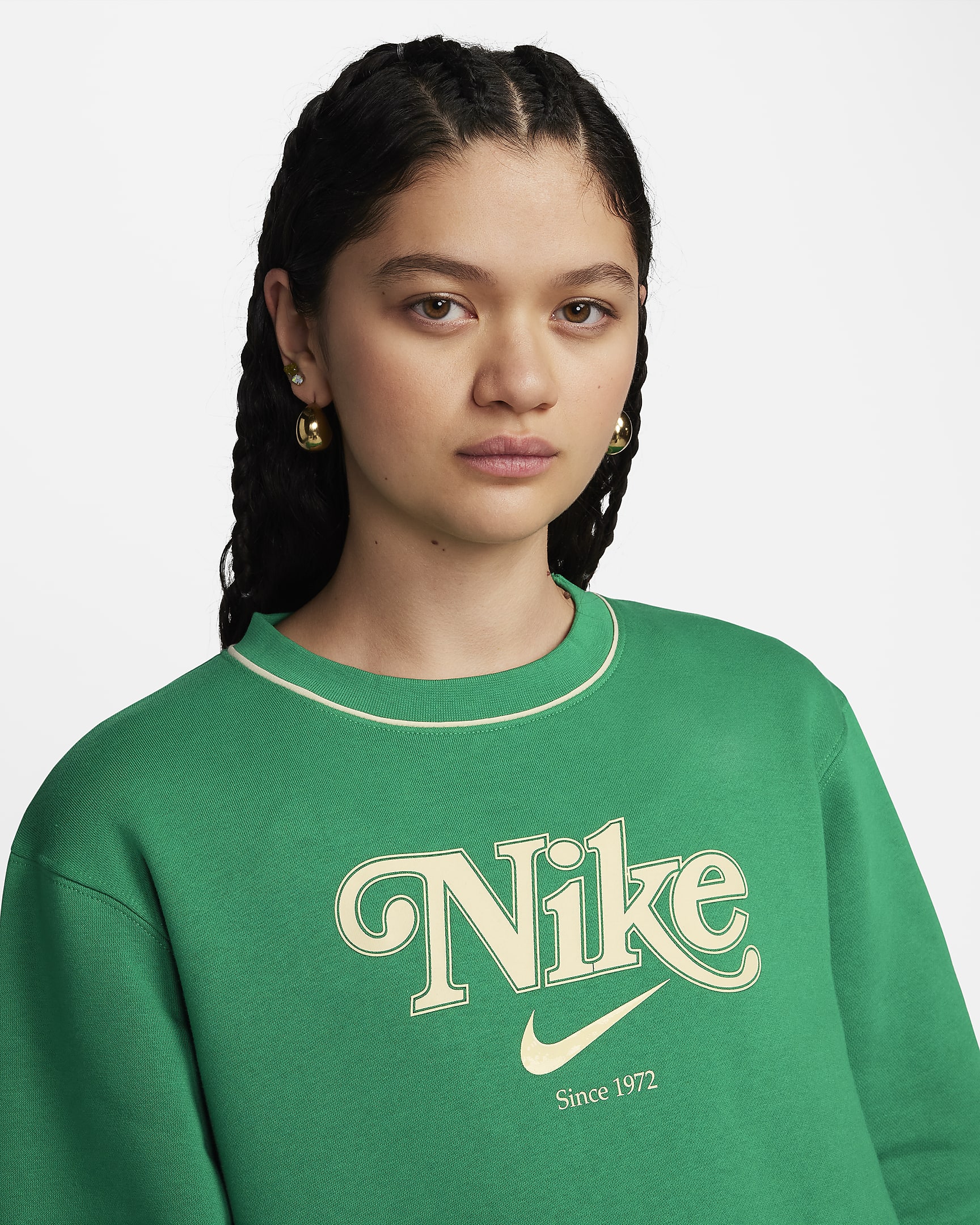 Nike Sportswear Fleece-Sweatshirt mit Rundhalsausschnitt für Damen - Malachite