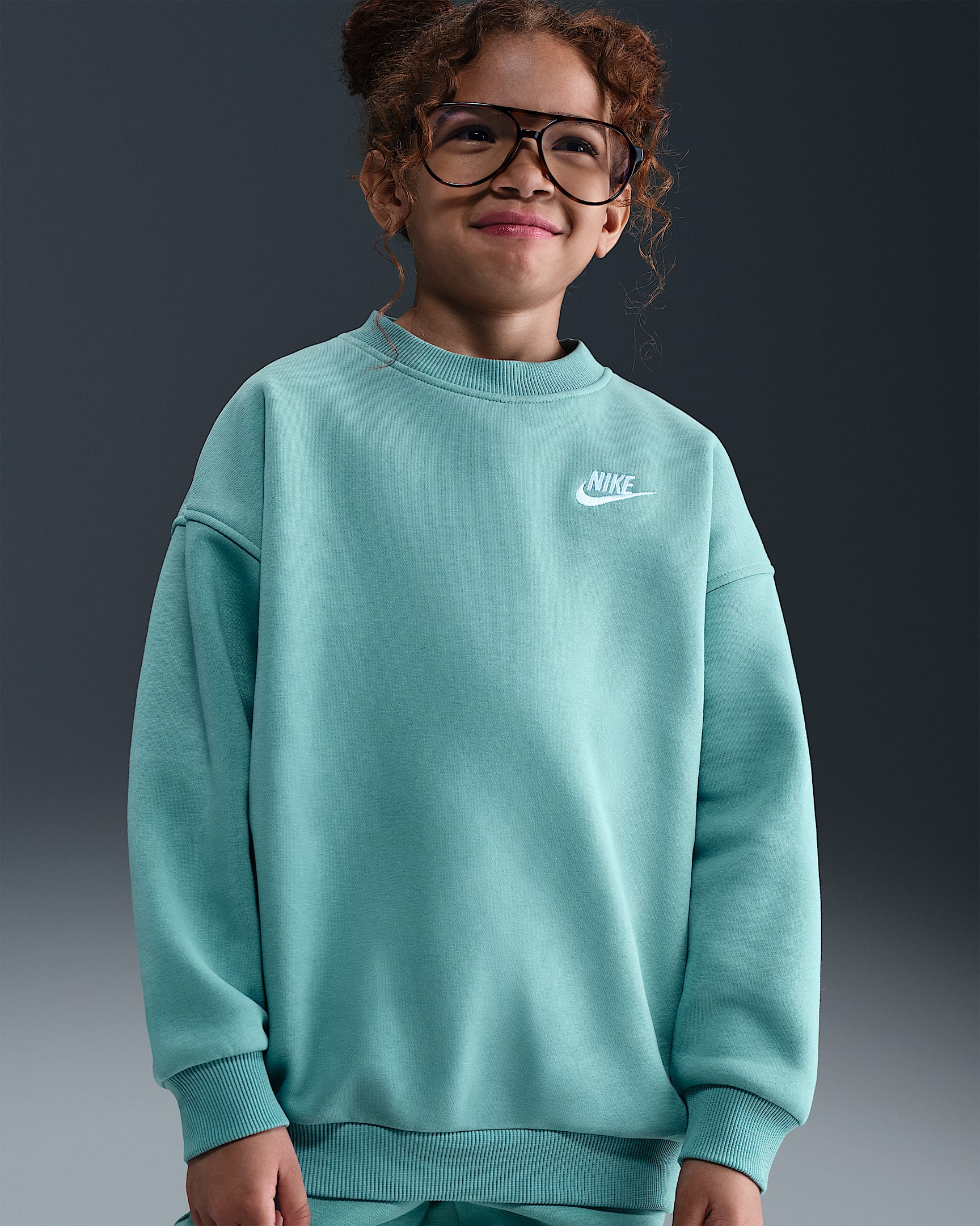 Felpa oversize Nike Sportswear Club Fleece – Ragazzo/a - Cannon/Cannon/Bianco