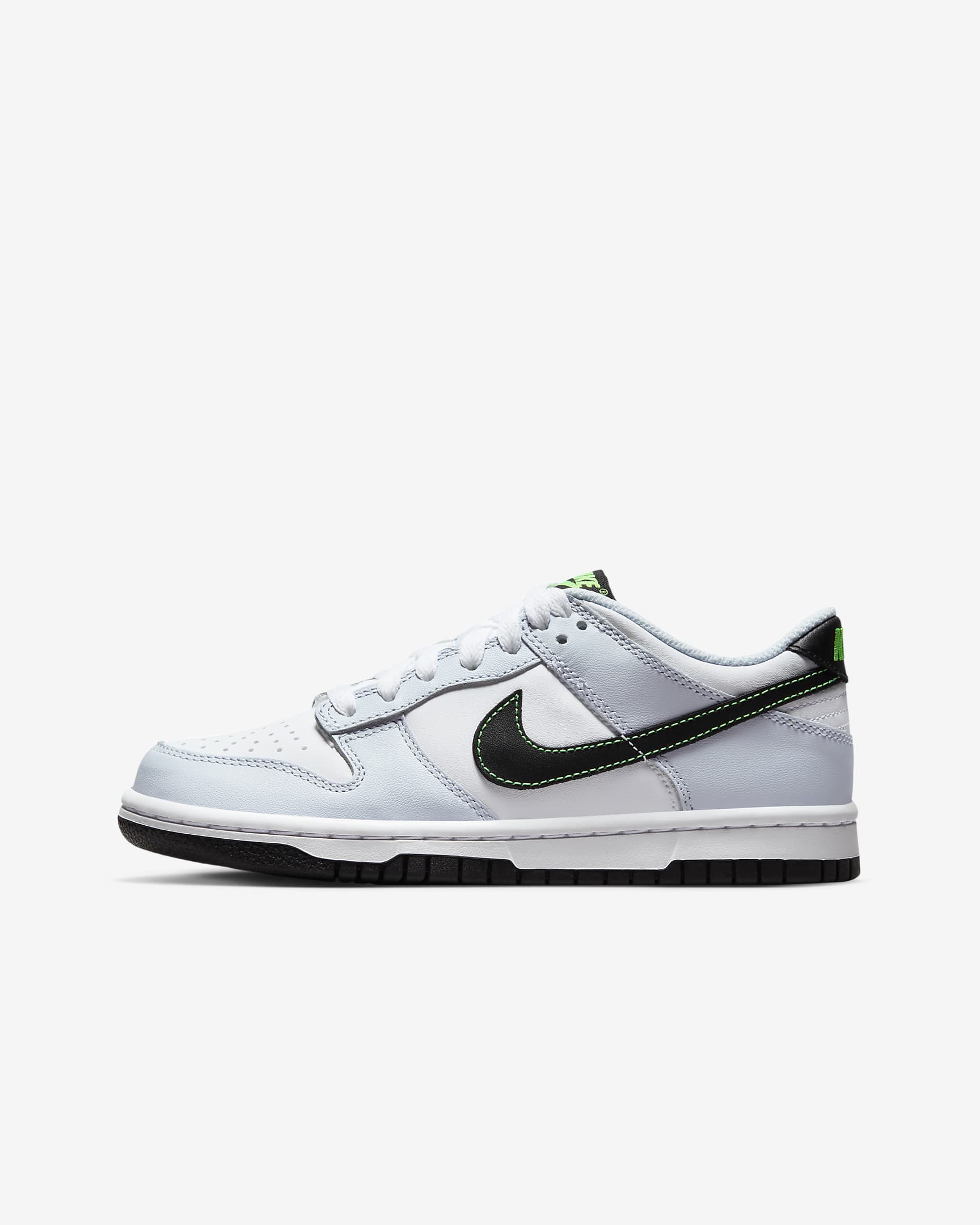 Nike Dunk Low cipő nagyobb gyerekeknek - Fehér/Football Grey/Green Strike/Fekete