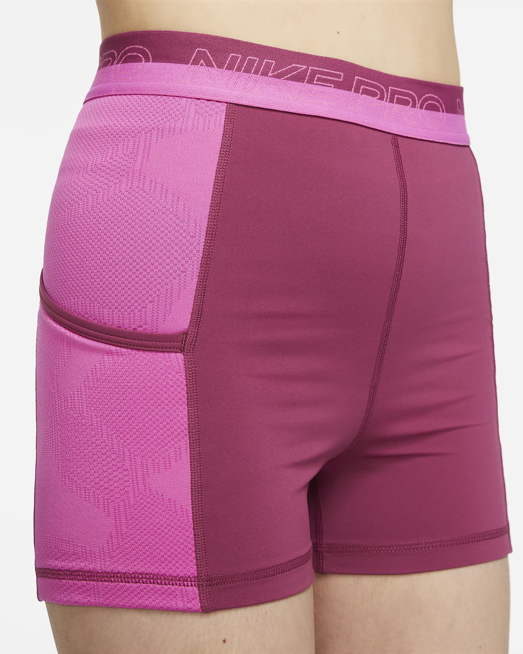 Nike Pro Womens High Waisted 8cm Approx Training Shorts With Pockets Nike Bg 4929