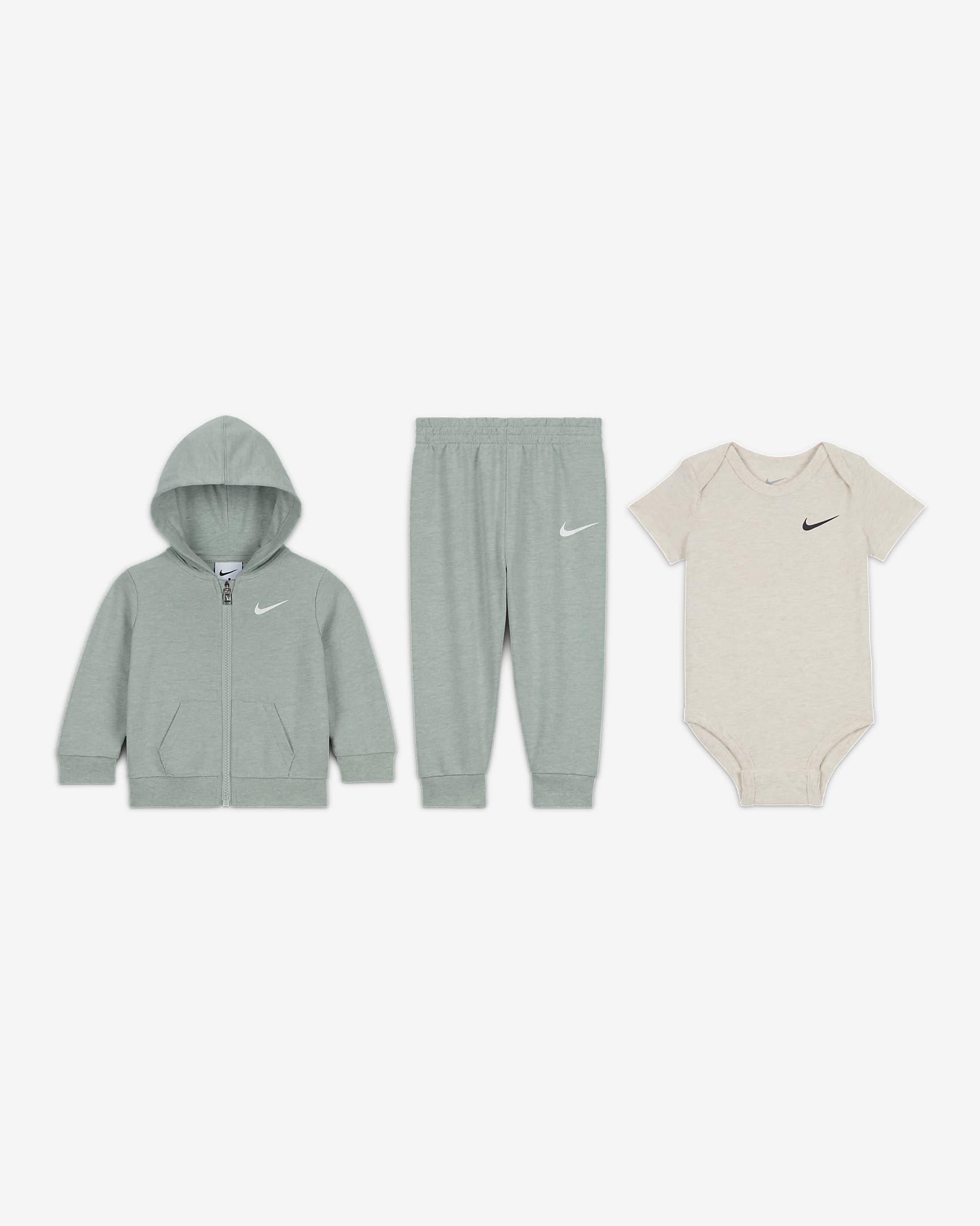 Nike Baby (0-9M) 3-Piece Bodysuit Set - Multi-Color/Mica Green