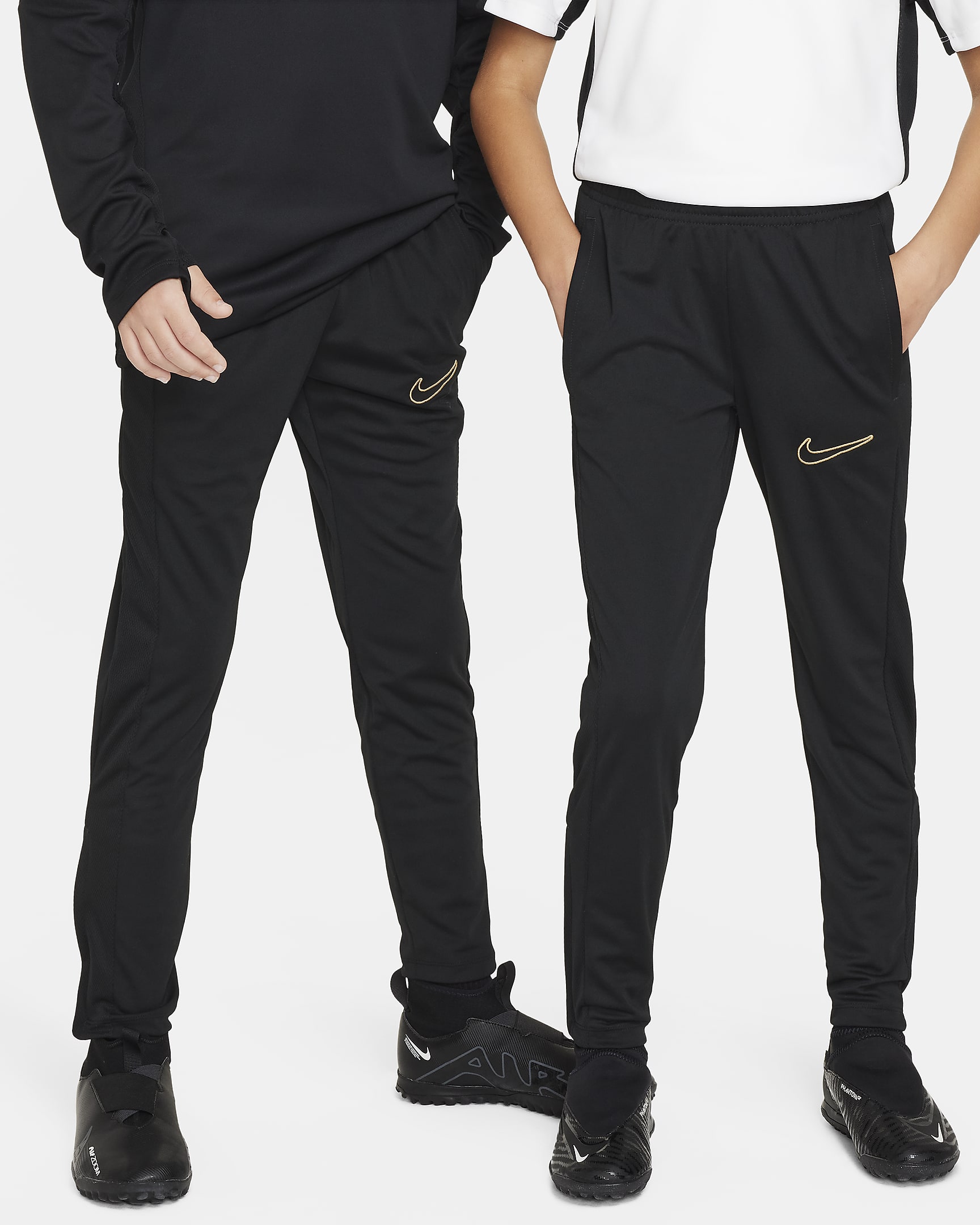 Nike Dri-FIT Academy23 Kids' Football Trousers - Black/Black/Metallic Gold