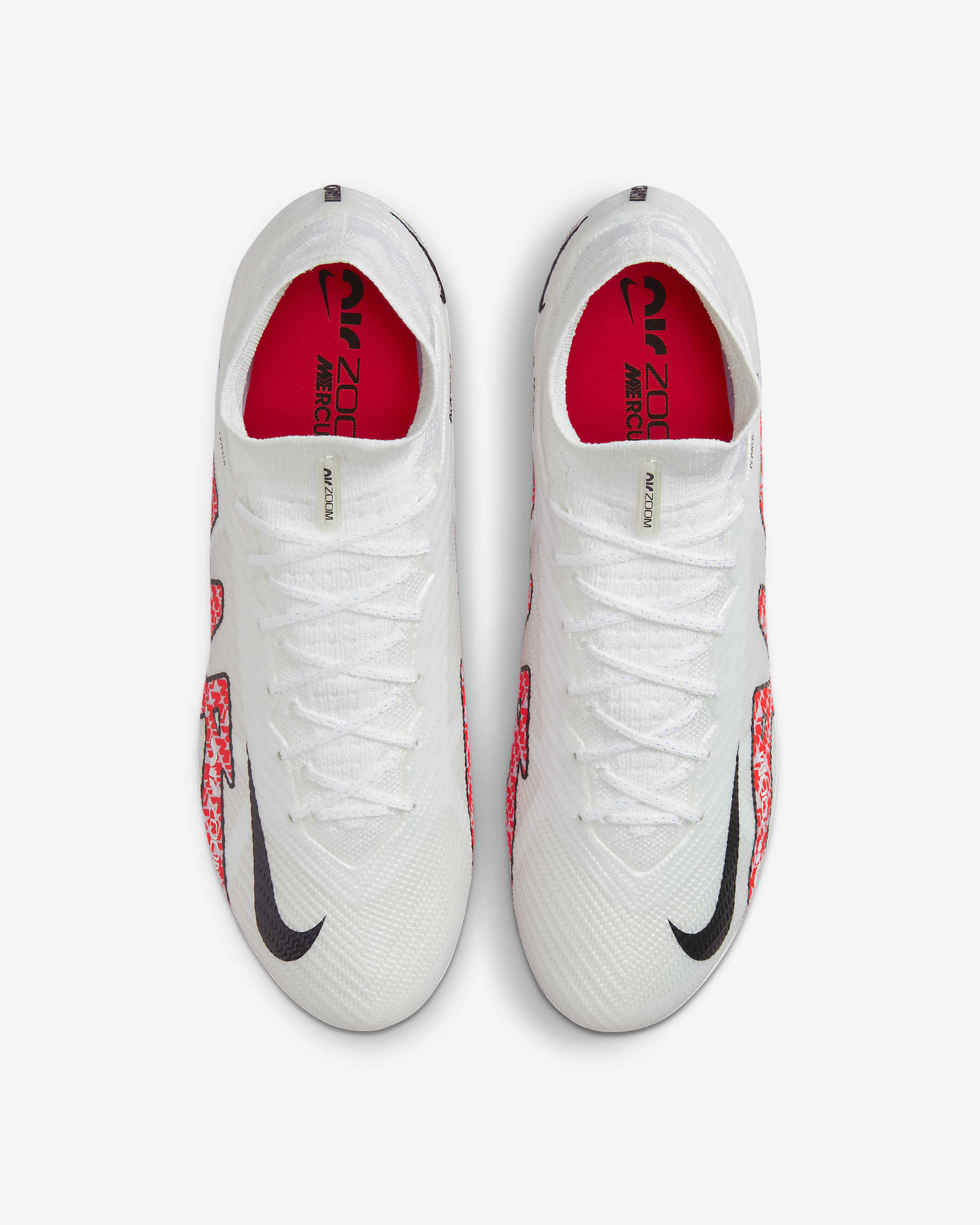 Nike Mercurial Superfly 9 Elite High-Top-Fußballschuh für normalen Rasen - Weiß/Coconut Milk/Bright Crimson/Off Noir