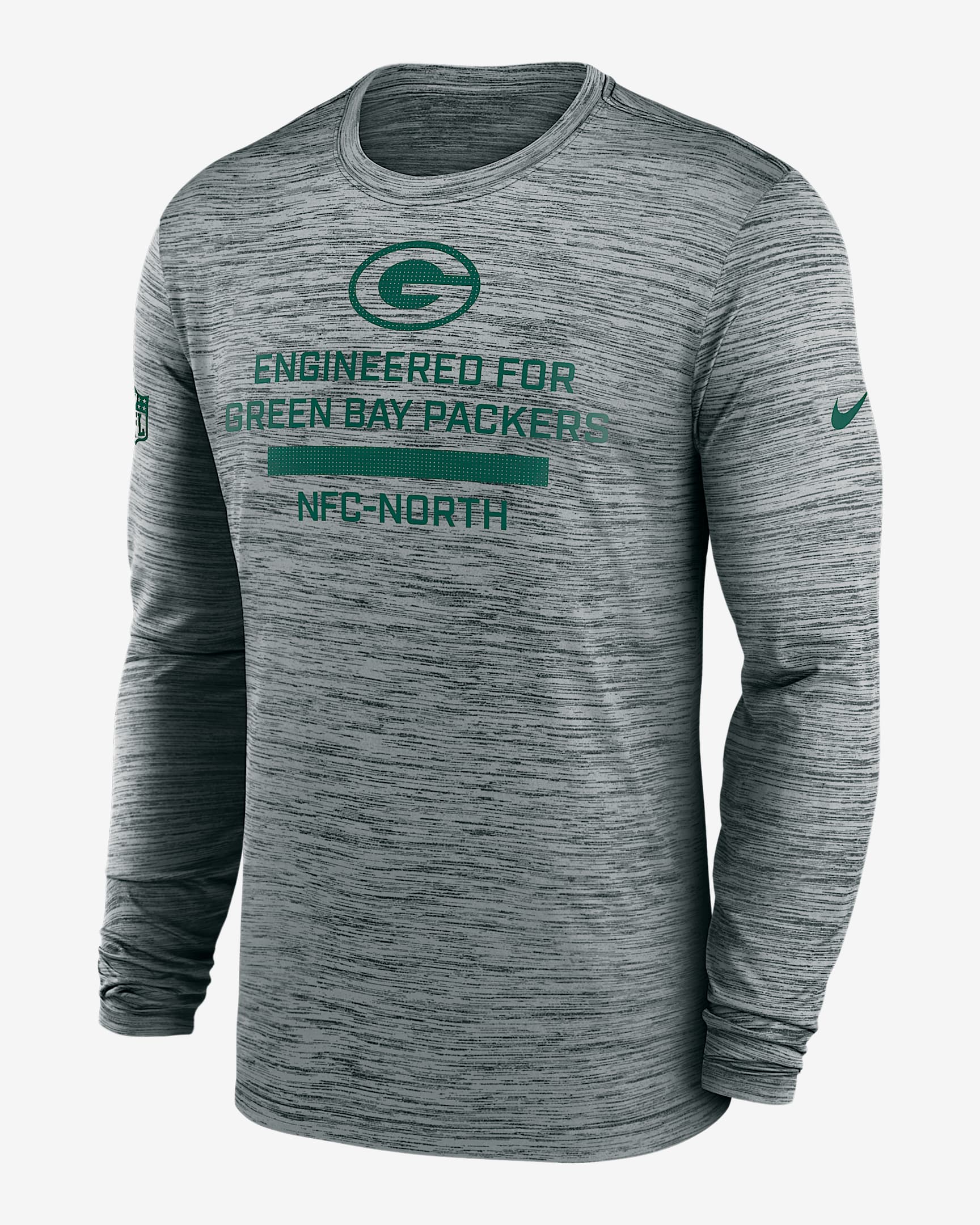 Playera de manga larga Nike Dri-FIT de la NFL para hombre Green Bay Packers Sideline Team Issue Velocity - Gris