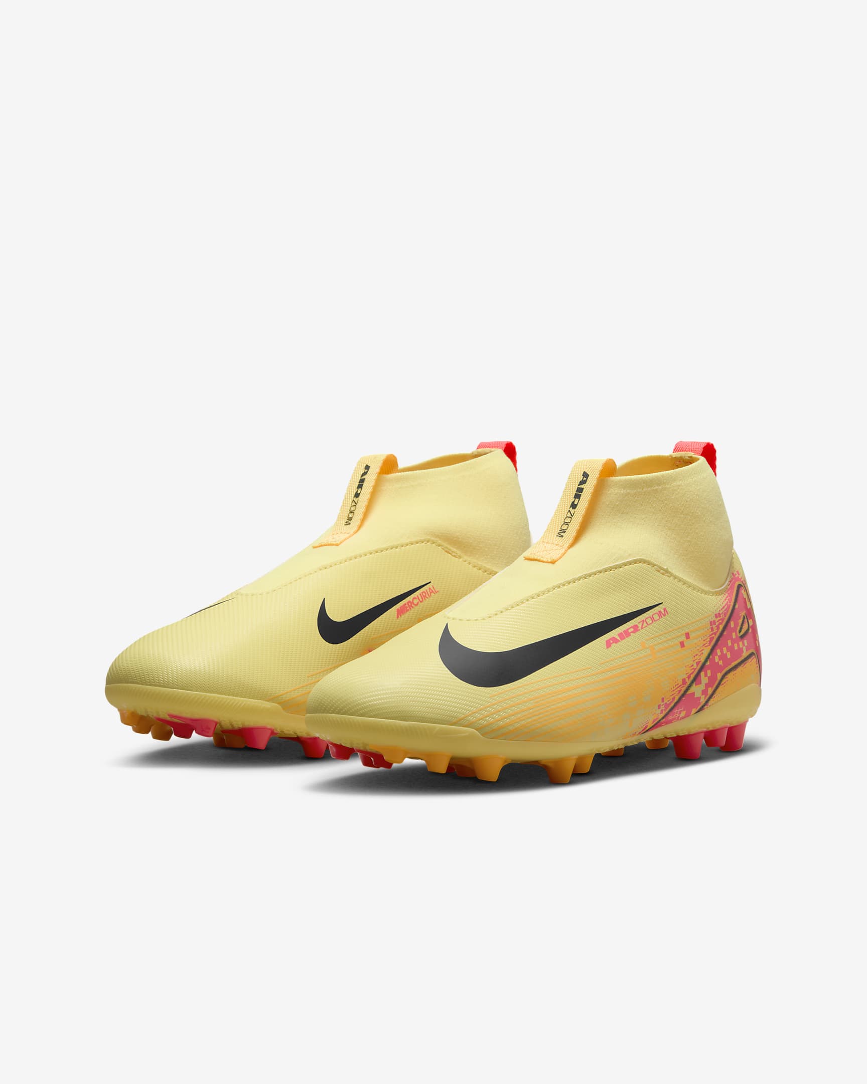 Fotbollssko Nike Jr. Mercurial Superfly 10 Academy "Kylian Mbappé" AG med högt skaft för ungdom - Light Laser Orange/Armory Navy