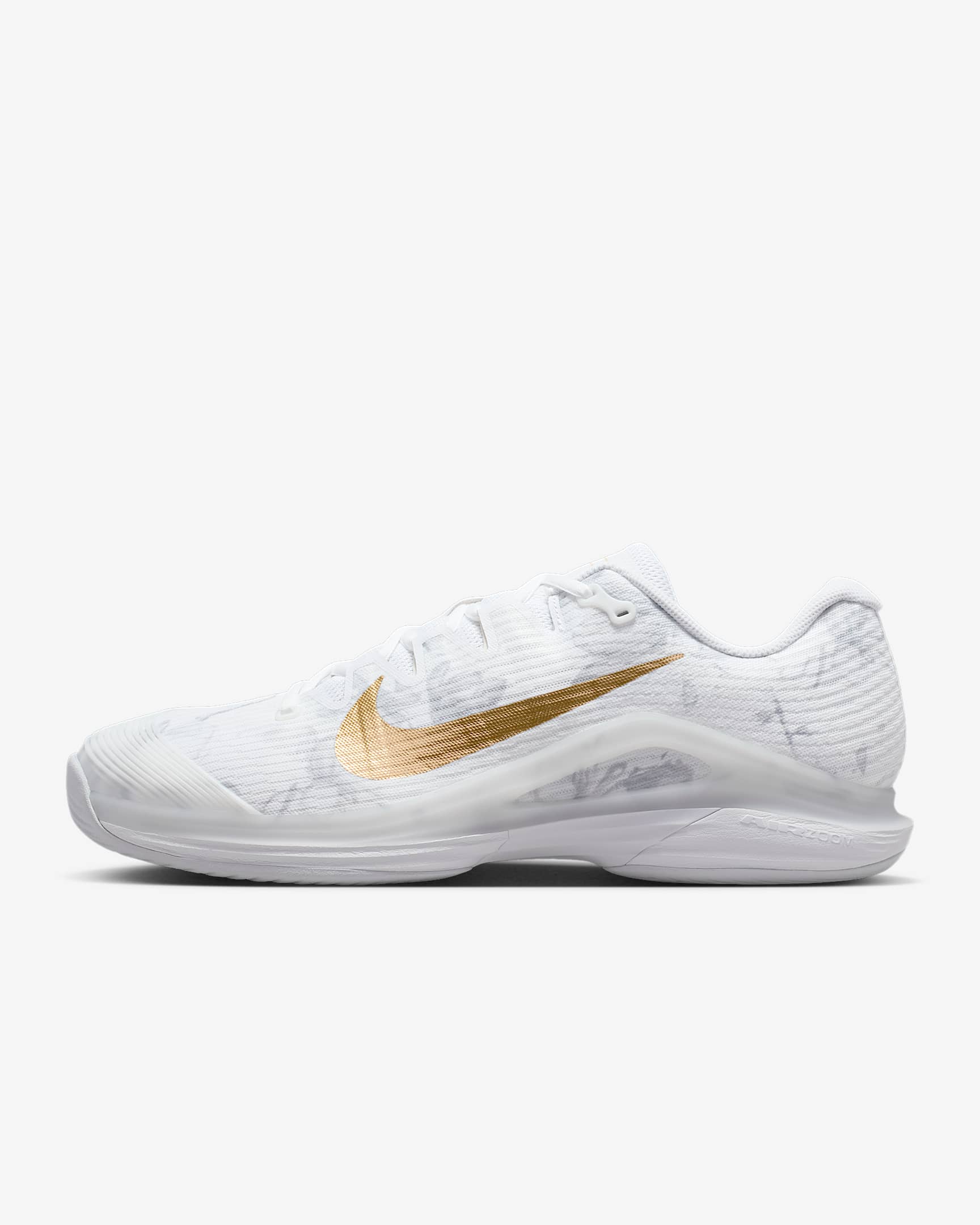 Nike Vapor 12 Magnolia Men's Hard Court Tennis Shoes - White/Pure Platinum/Metallic Gold