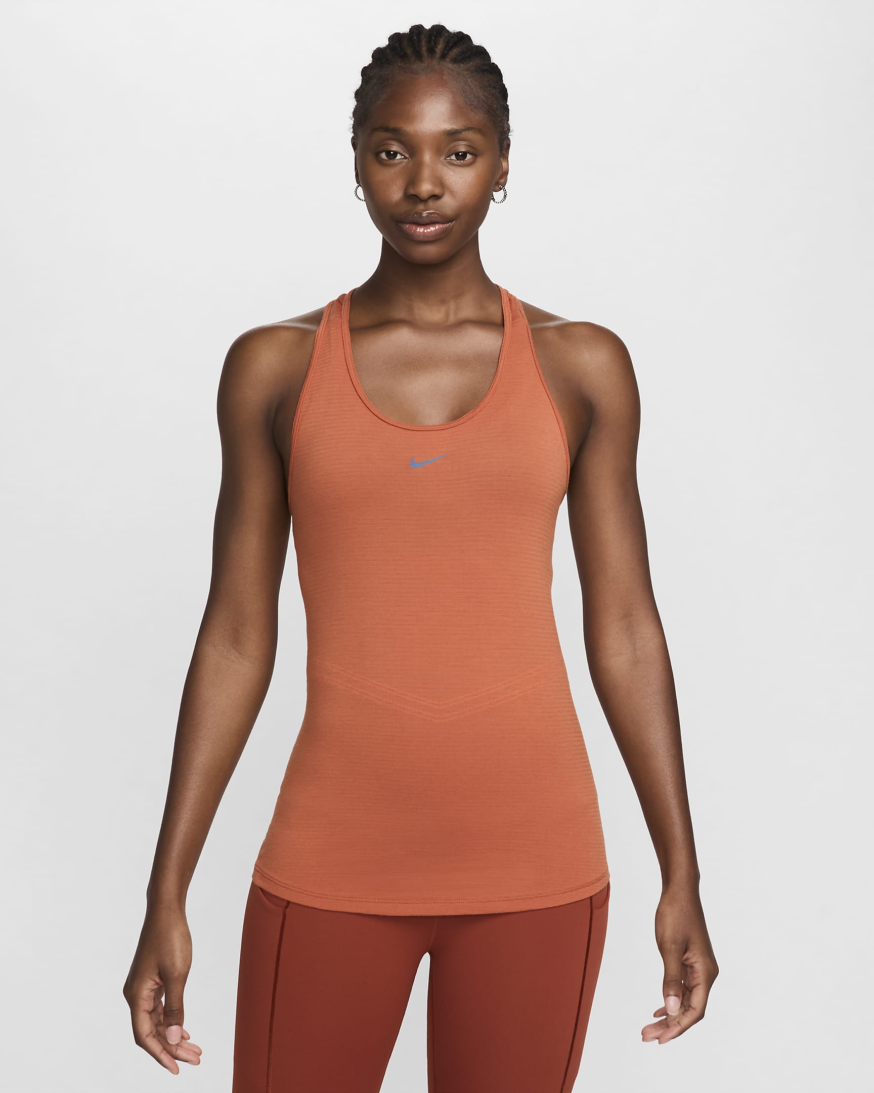 Nike Swift Dri-FIT løpeoverdel i ull til dame - Burnt Sunrise