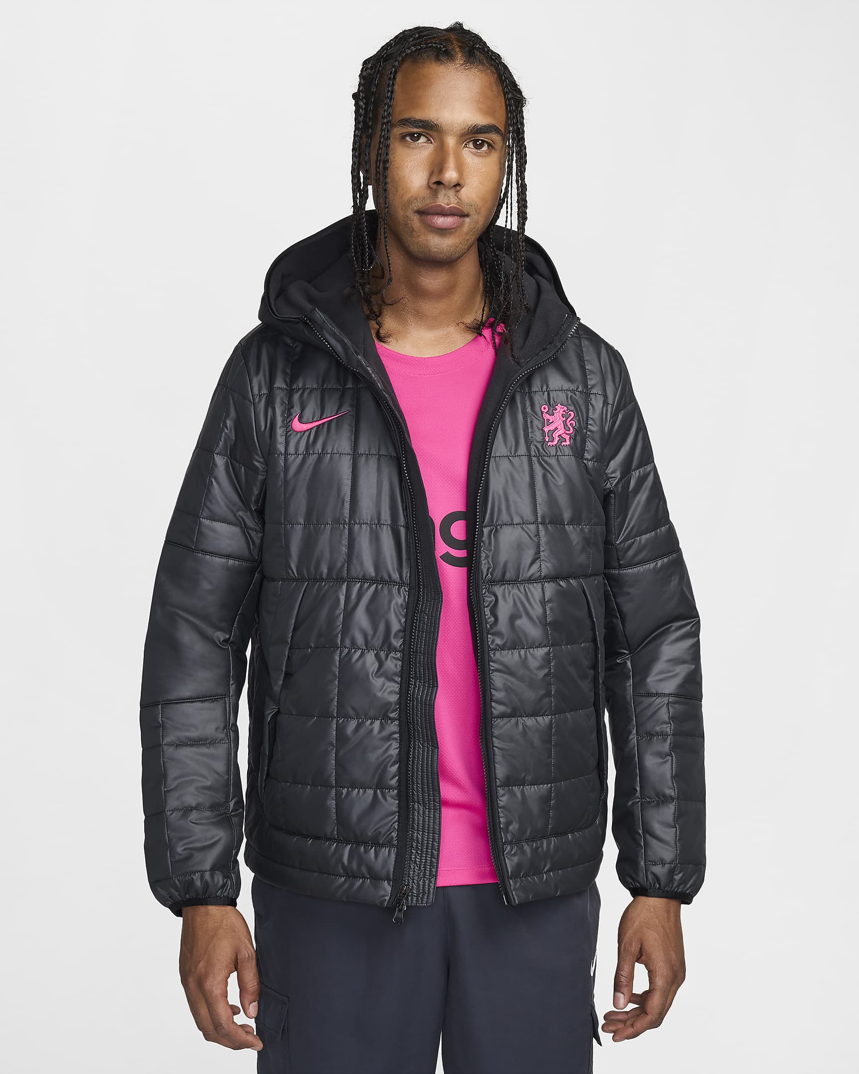 Tercera equipació Chelsea FC Jaqueta amb farciment sintètic Nike - Home - Negre/Pink Prime