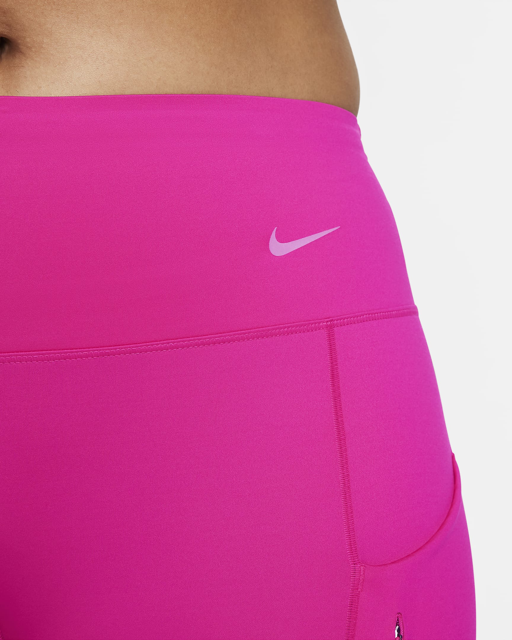 Nike Go Leggings de 7/8 de talle medio y sujeción firme con bolsillos - Mujer - Fireberry/Negro