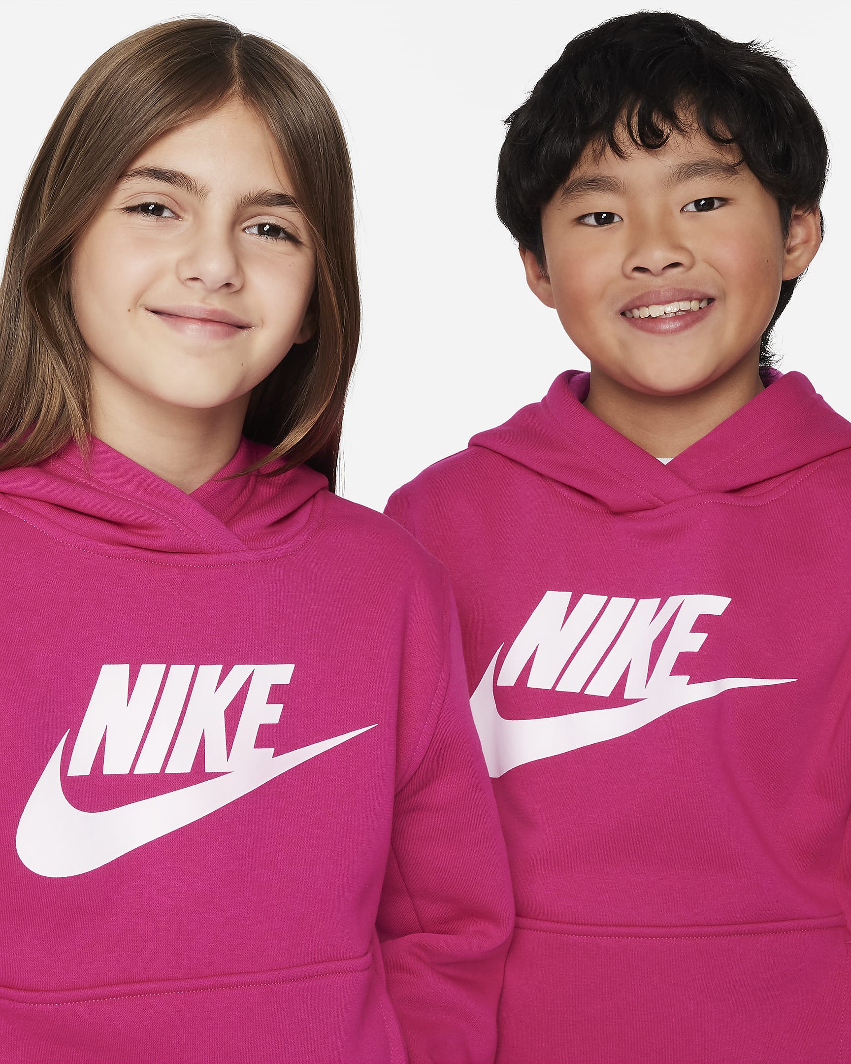 Sudadera con gorro para niños talla grande Nike Sportswear Club Fleece - Rojo espino/Blanco