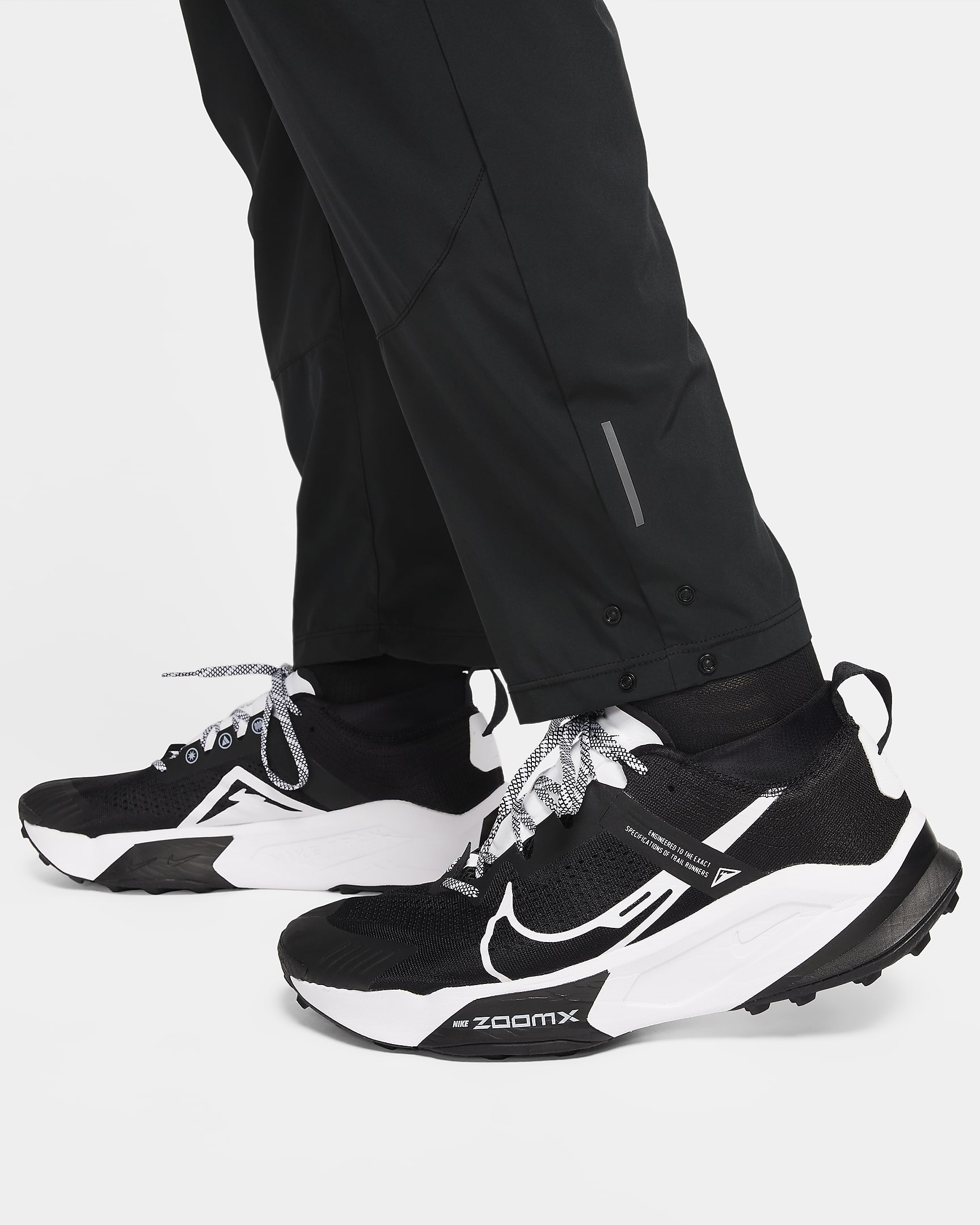 Pants de correr Dri-FIT para hombre Nike Trail Dawn Range - Negro/Negro/Blanco