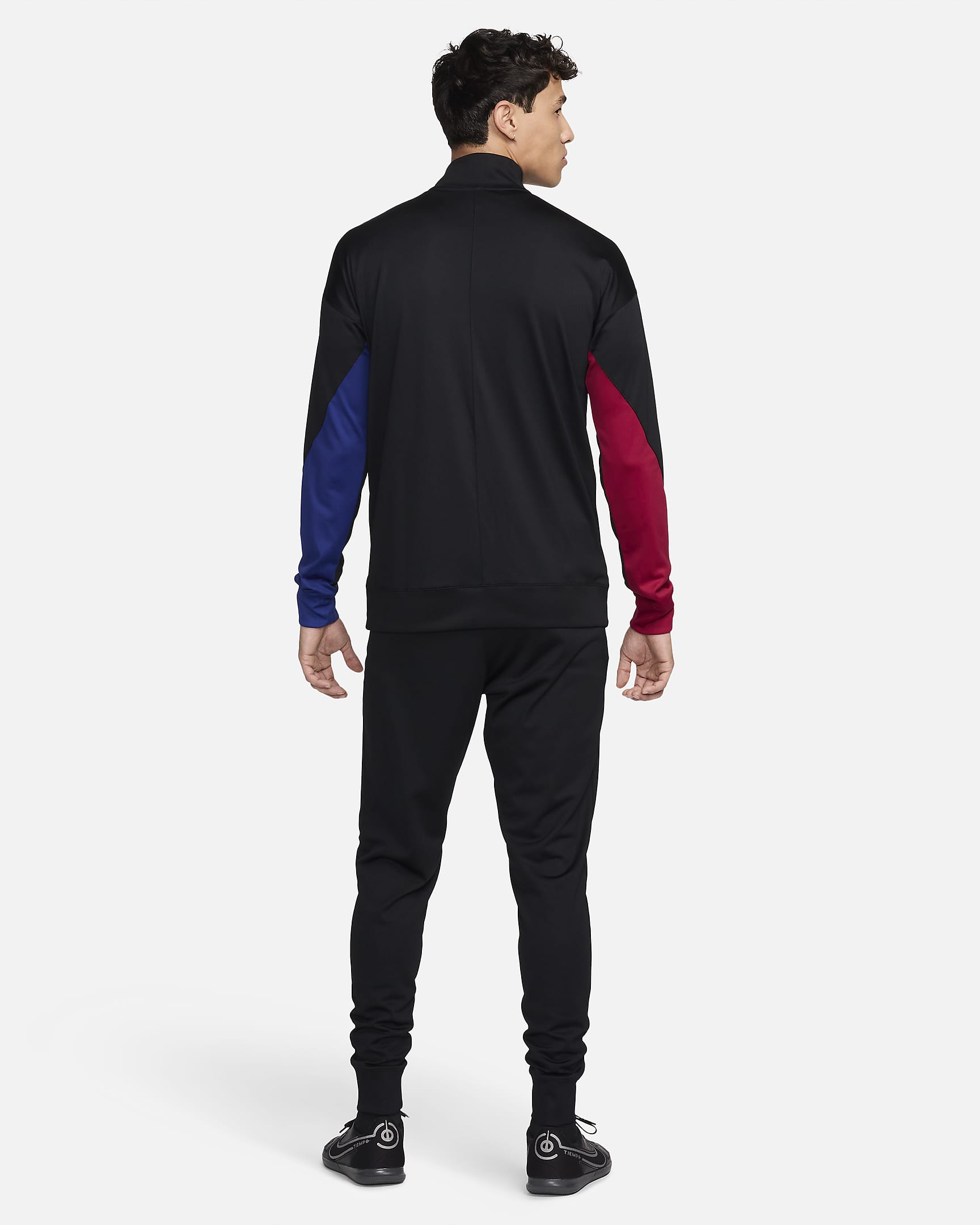 Fato de treino de futebol de malha Nike Dri-FIT Strike FC Barcelona para homem - Preto/Vermelho Noble/Azul Royal intenso/Castanho Orewood claro