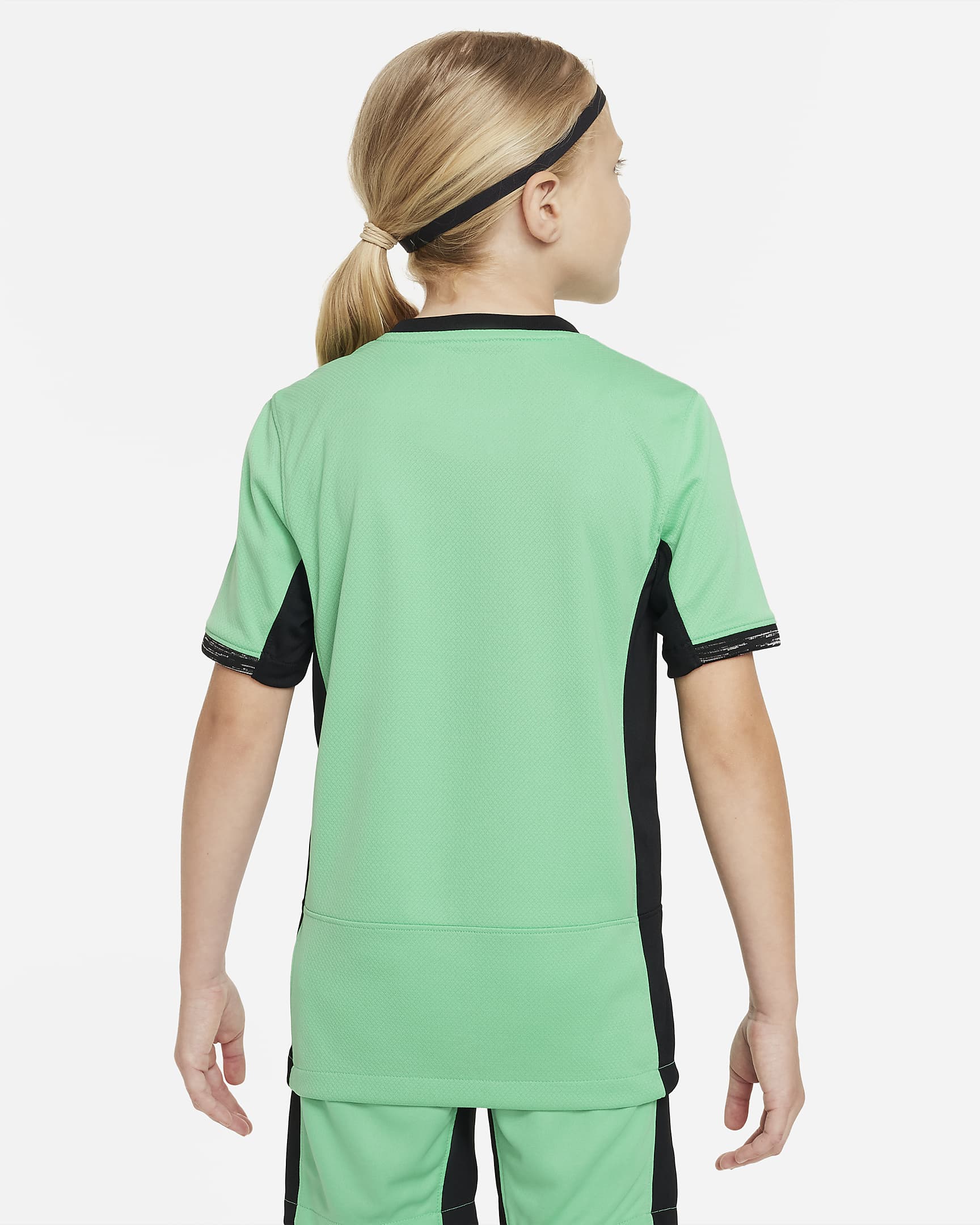 Club Atlético de Madrid 2023/24 Stadium Third Nike Dri-FIT-fodboldtrøje til større børn - Spring Green/sort/sort