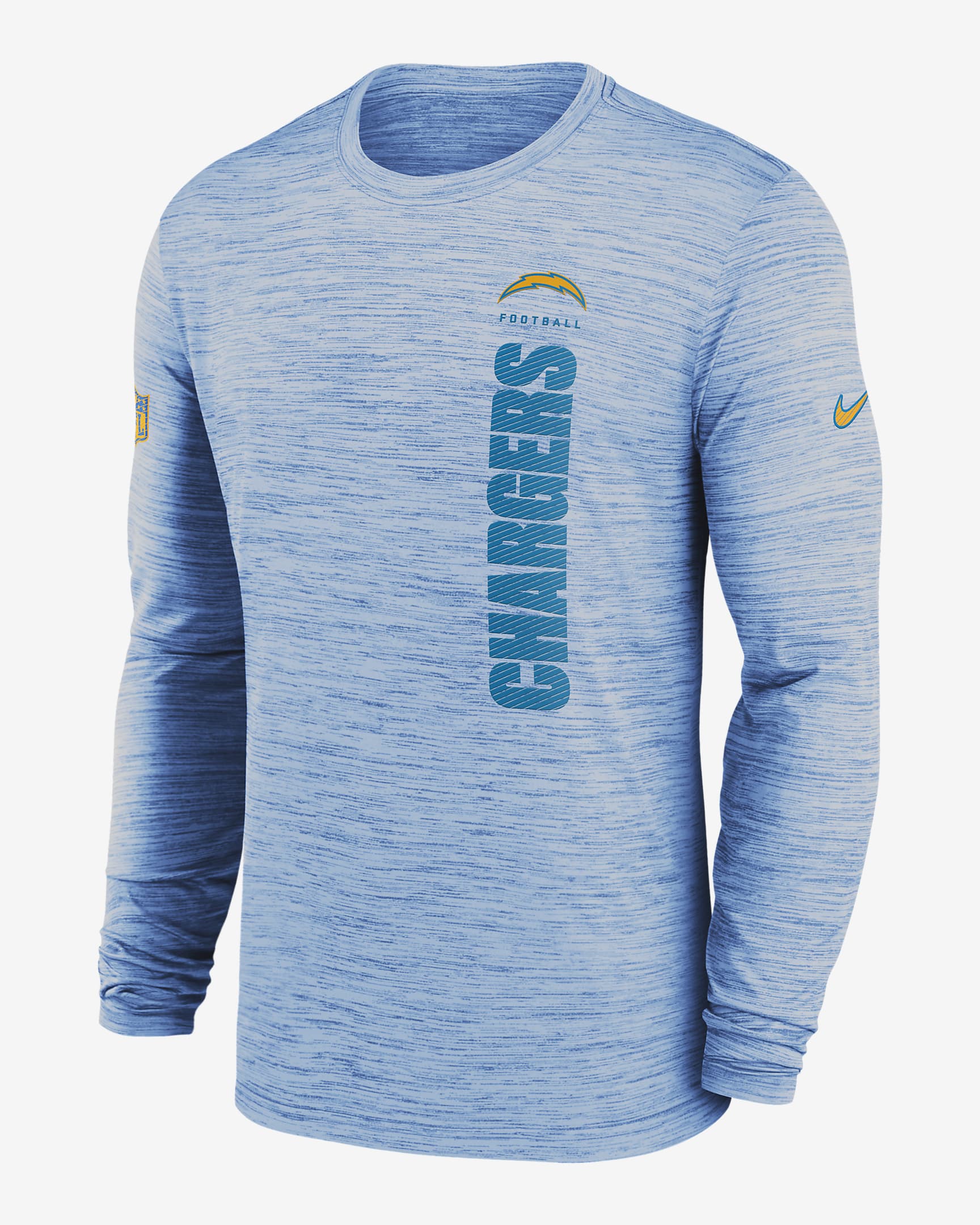 Los Angeles Chargers Sideline Velocity Men's Nike Dri-FIT NFL Long-Sleeve T-Shirt - Blue