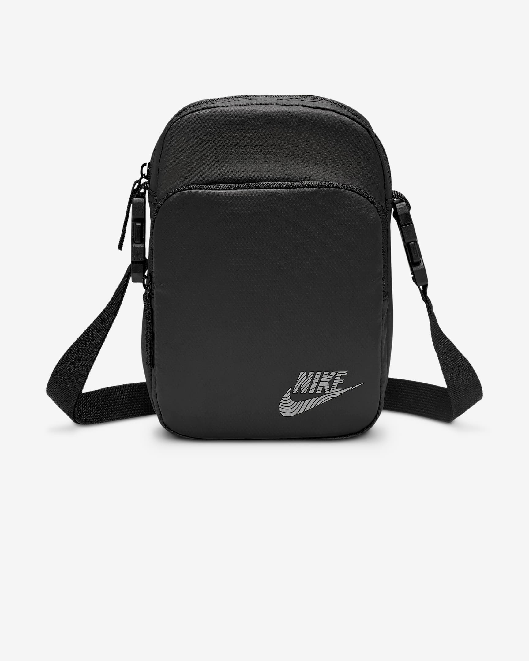 Nike Heritage Crossbody-Tasche (4 l) - Schwarz/Schwarz/Reflective Silver