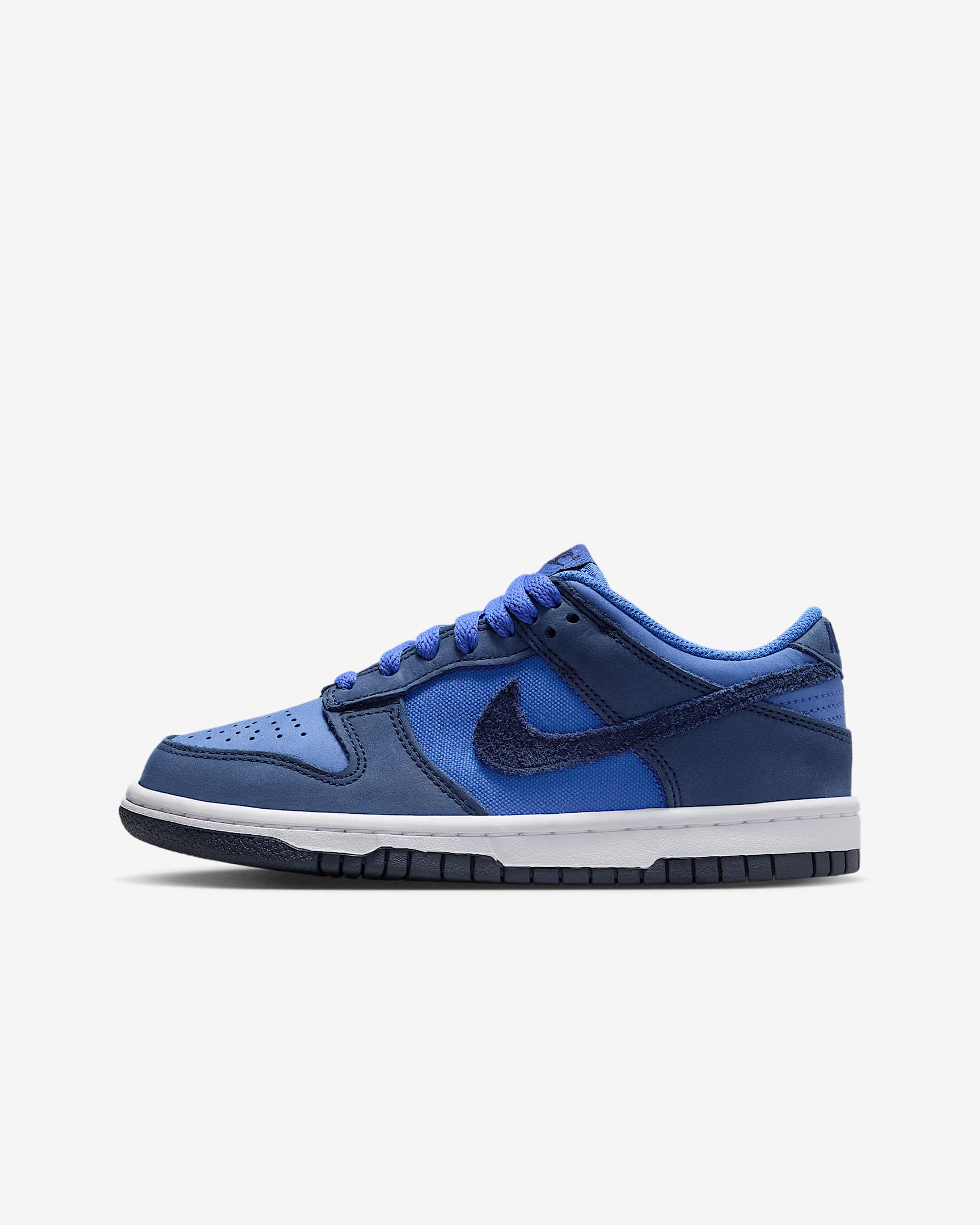 Nike Dunk Low SE-sko til større børn - Comet Blue/hvid/hvid/Midnight Navy