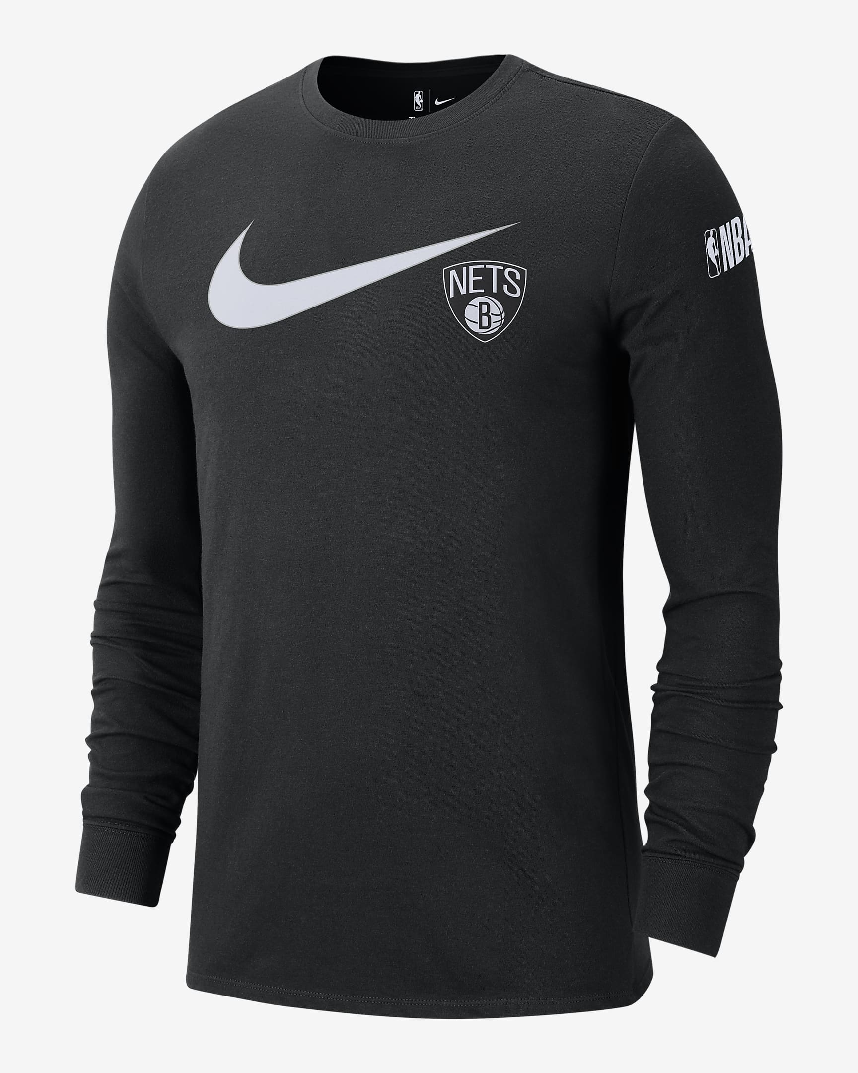 Brooklyn Nets Swoosh Essential Men's Nike NBA Long-Sleeve T-Shirt. Nike AU
