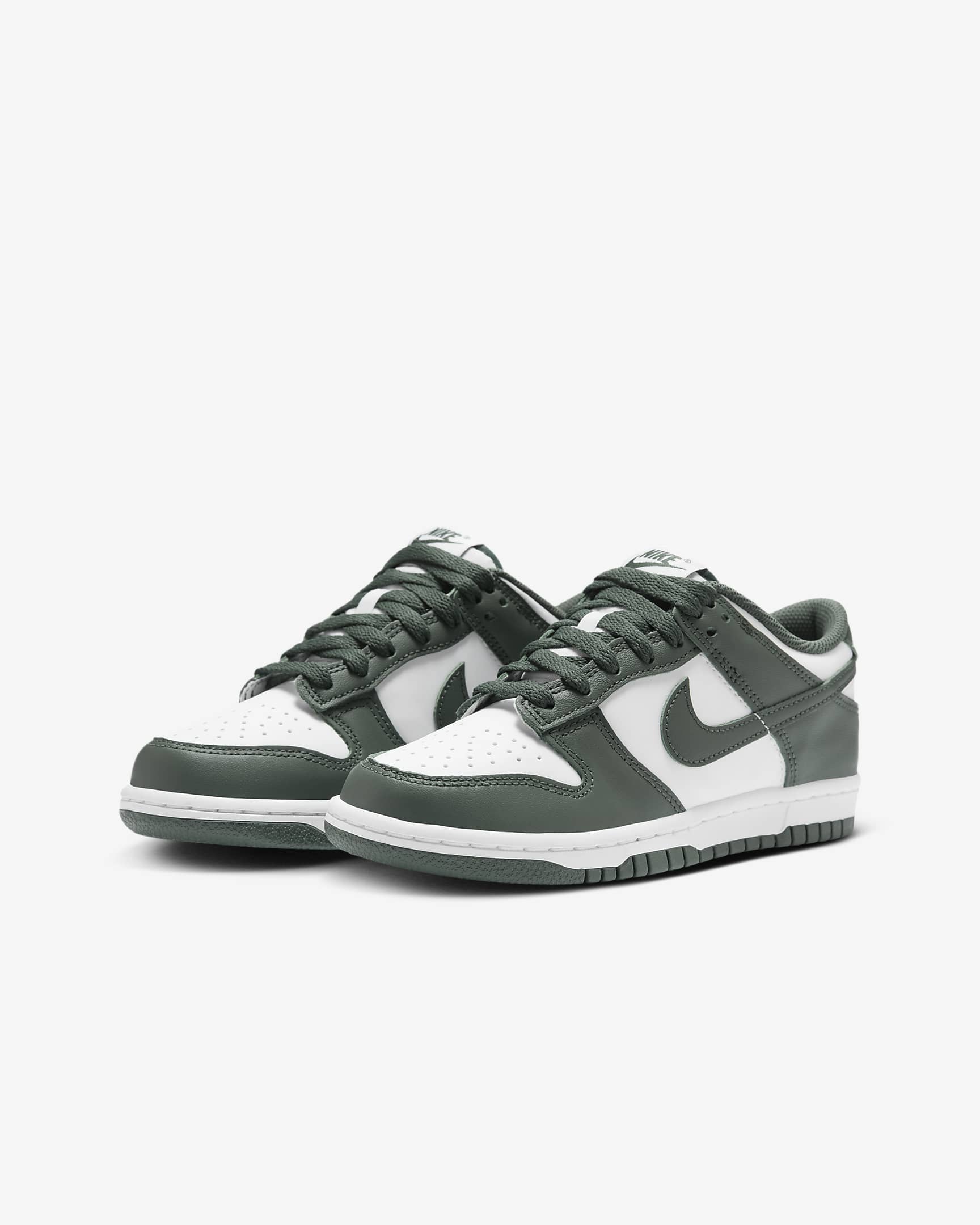 Buty dla dużych dzieci Nike Dunk Low - Biel/Biel/Vintage Green