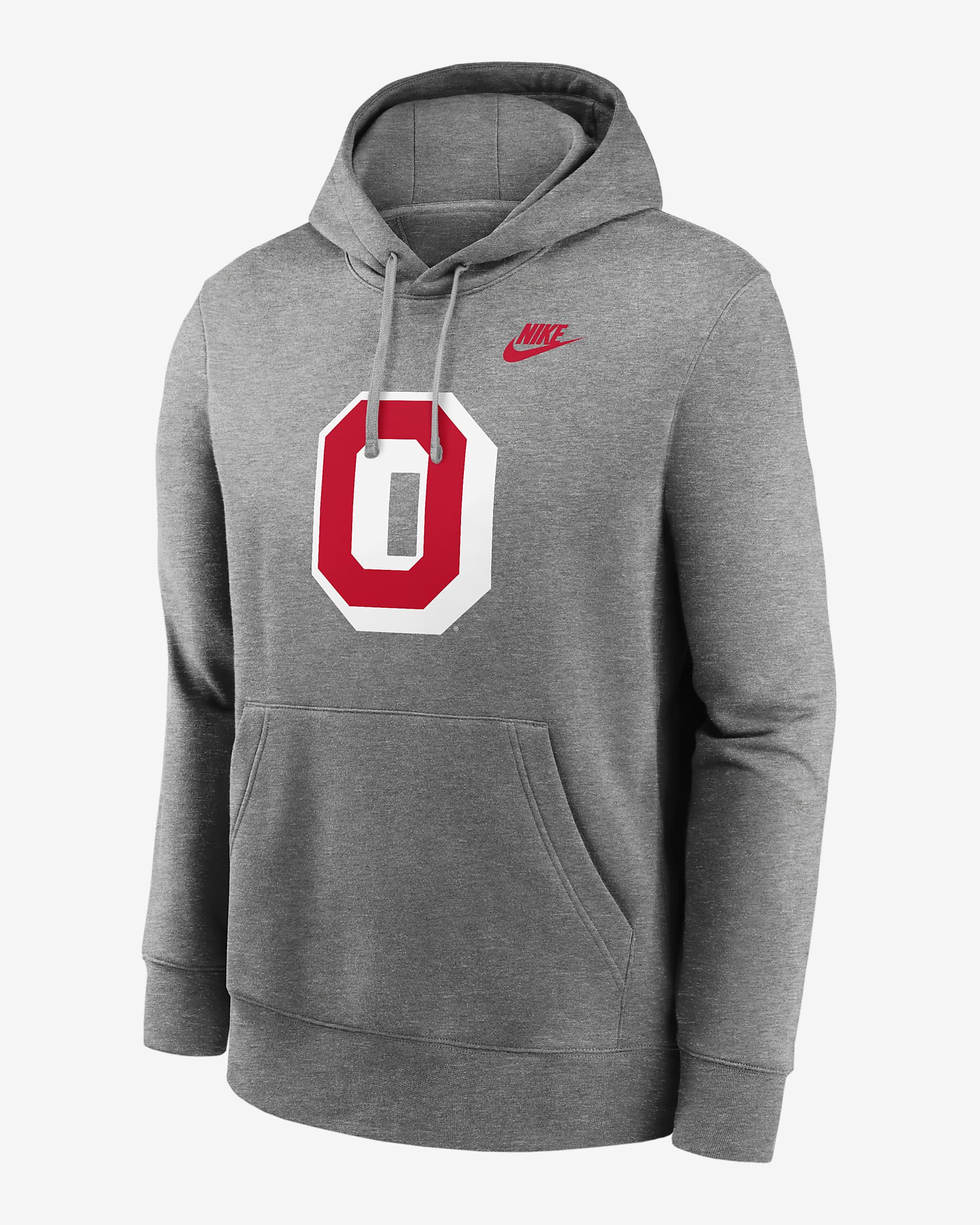 Ohio State Buckeyes Legacy Club Primary Logo Men's Nike College Pullover Hoodie - Dark Grey Heather