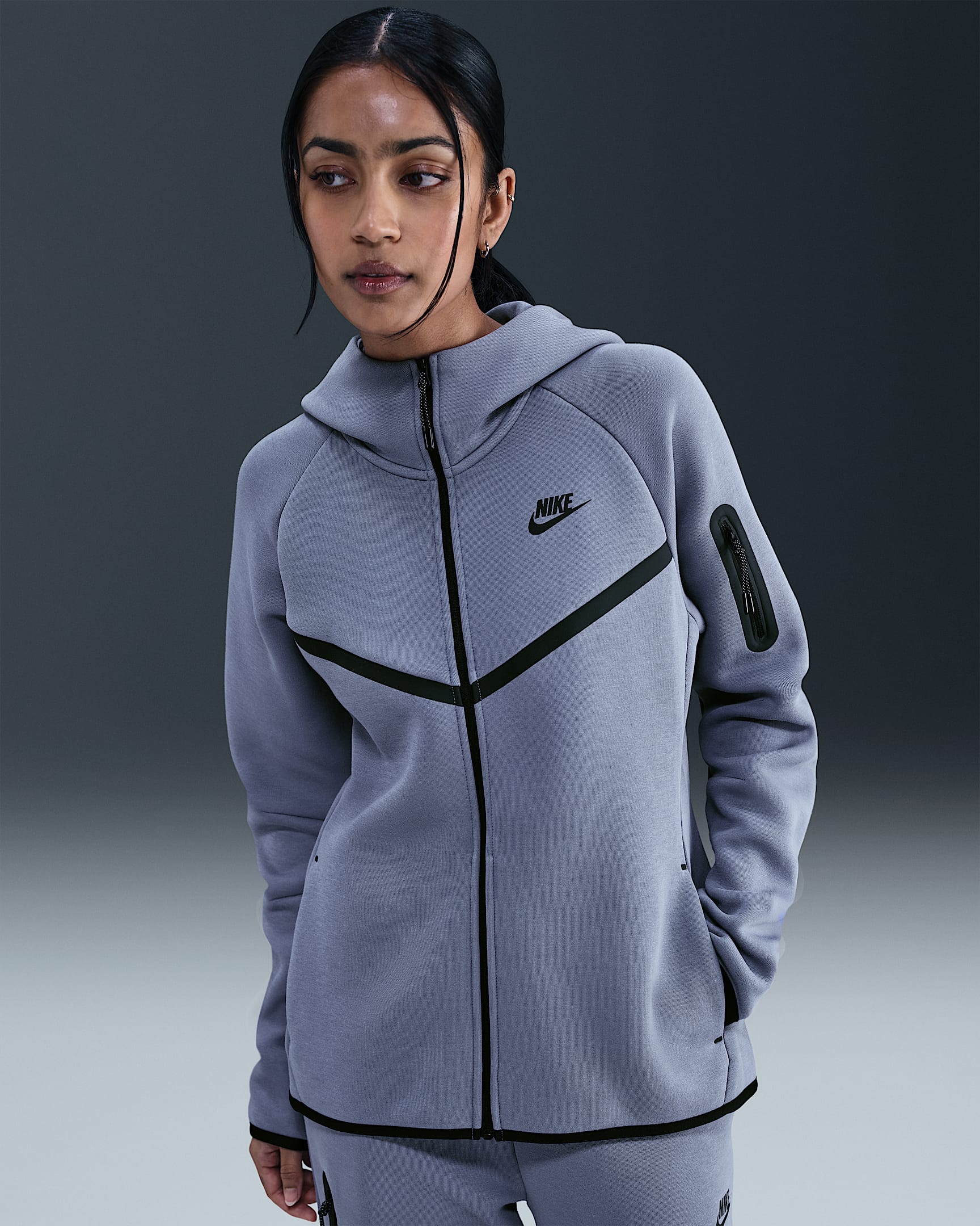 Nike Sportswear Tech Fleece Windrunner Dessuadora amb caputxa i cremallera completa - Dona - World Indigo/Negre