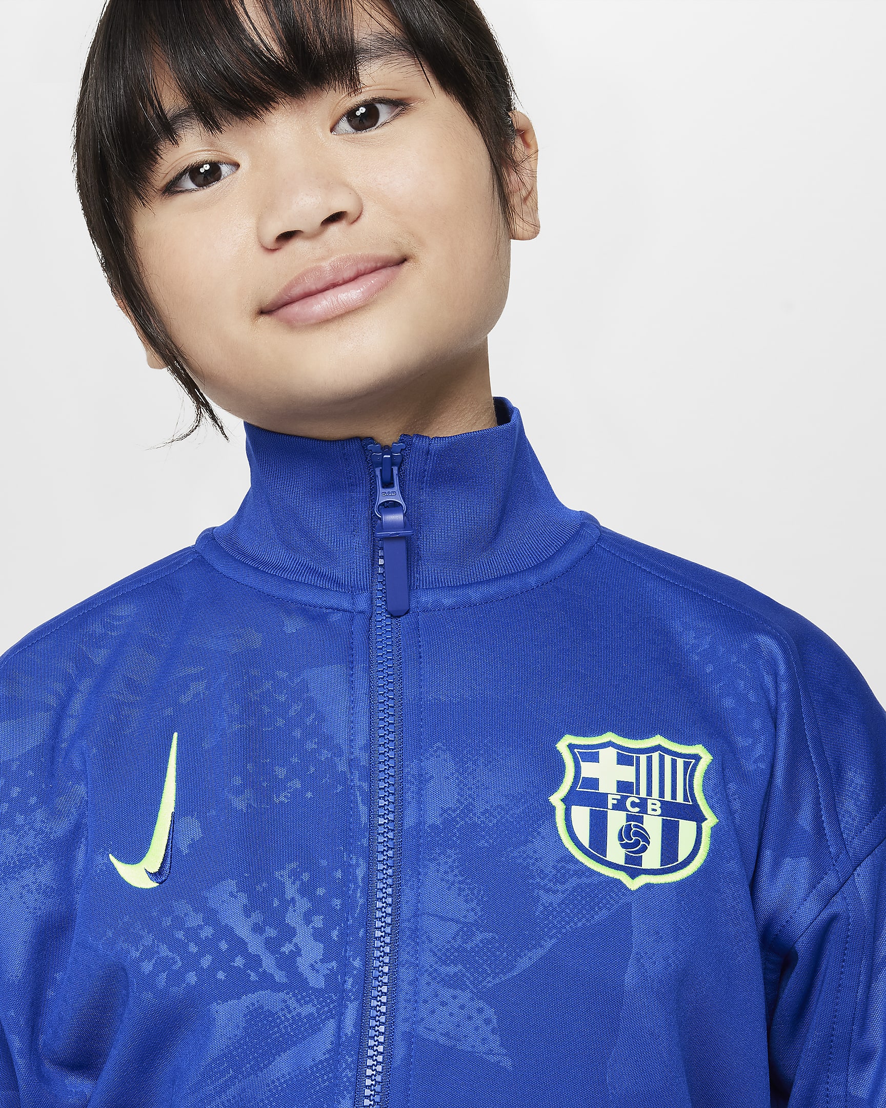 F.C. Barcelona Academy Pro Third Older Kids' Nike Dri-FIT Football Anthem Jacket - Old Royal/Lime Blast