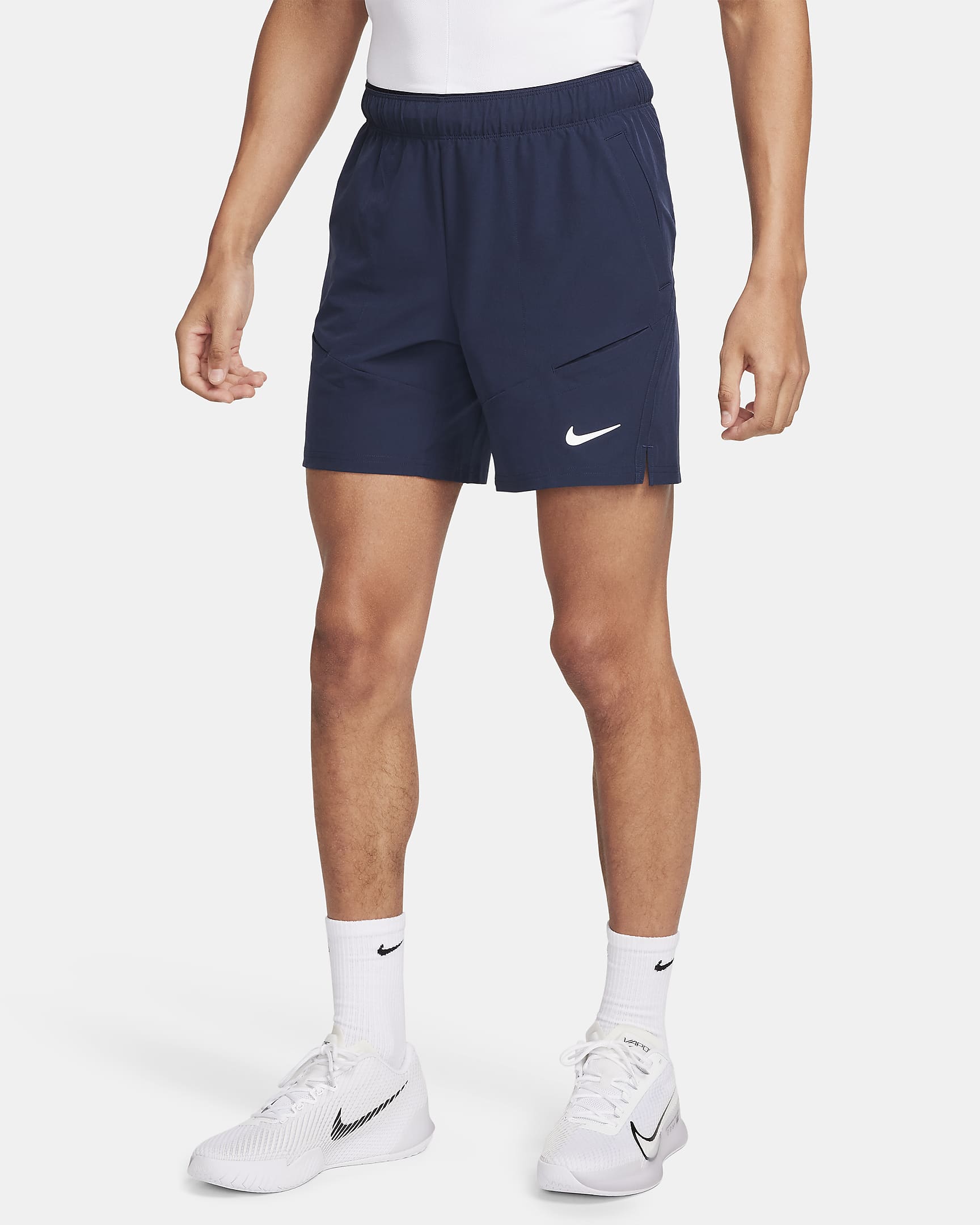 Shorts da tennis 18 cm Dri-FIT NikeCourt Advantage – Uomo - Ossidiana/Ossidiana/Bianco