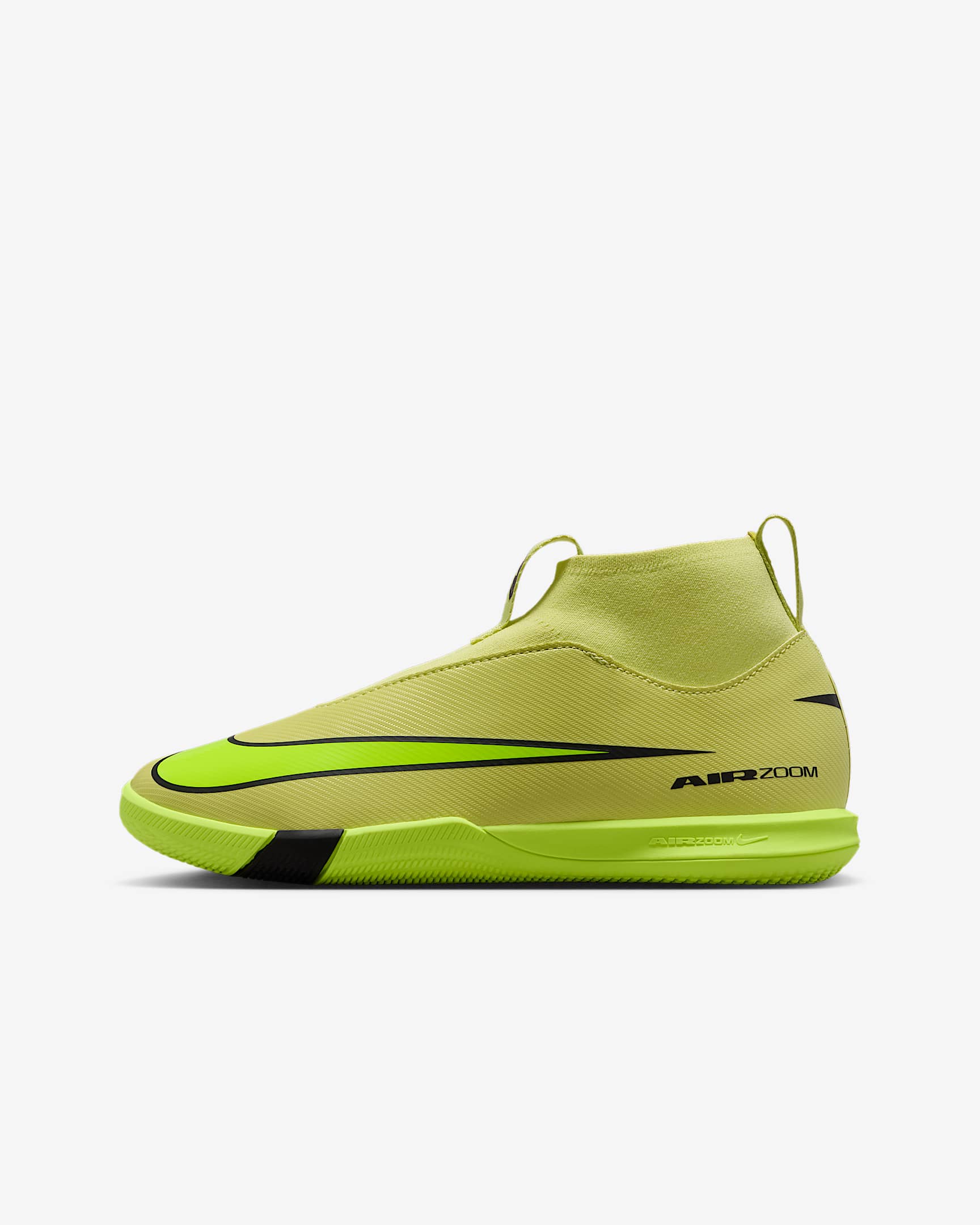 Nike Jr. Mercurial Superfly 10 Academy high top zaalvoetbalschoenen voor kleuters/kids - Limelight/Hyper Crimson/Volt