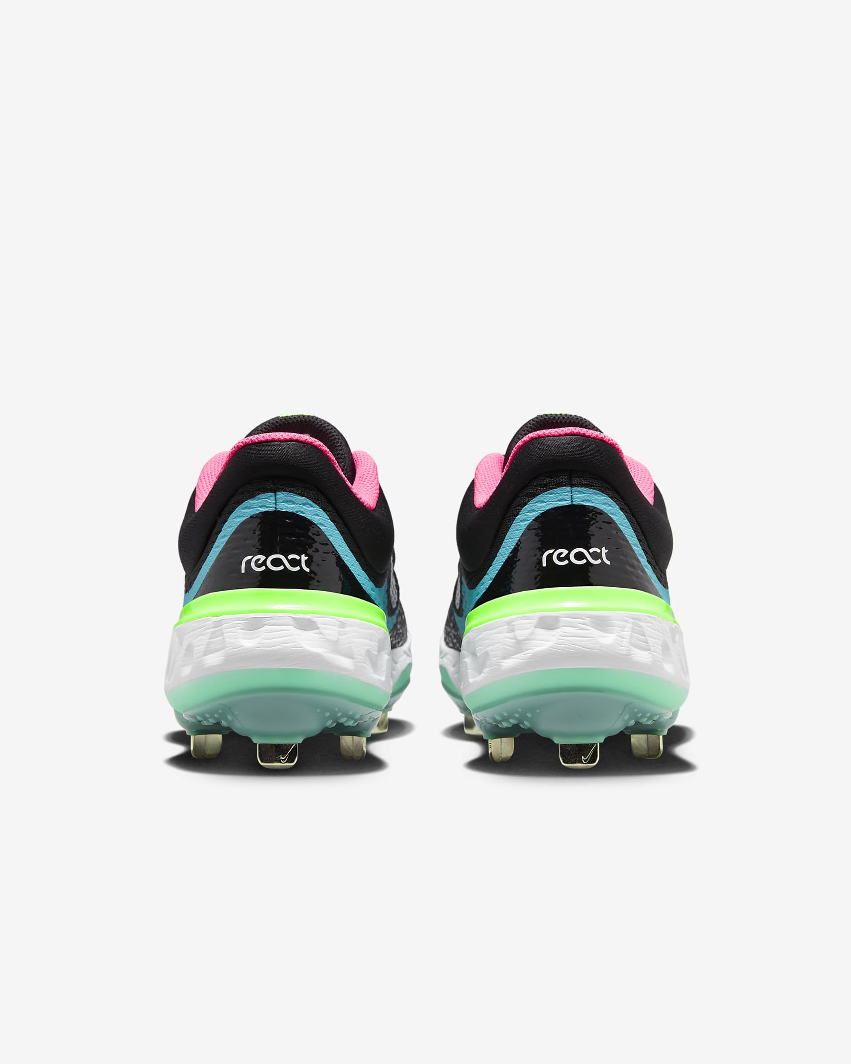 Nike Alpha Huarache Elite 4 Low Men's Baseball Cleats - Black/Teal Nebula/Hyper Pink/White