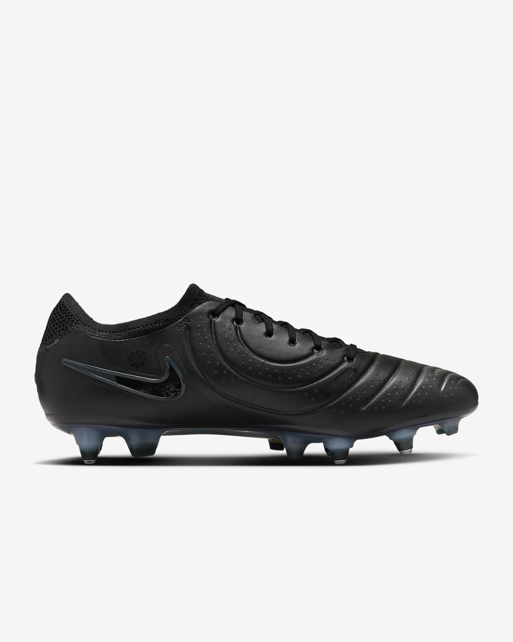 Nike Tiempo Legend 10 Elite lav fotballsko til vått gress - Svart/Deep Jungle/Svart