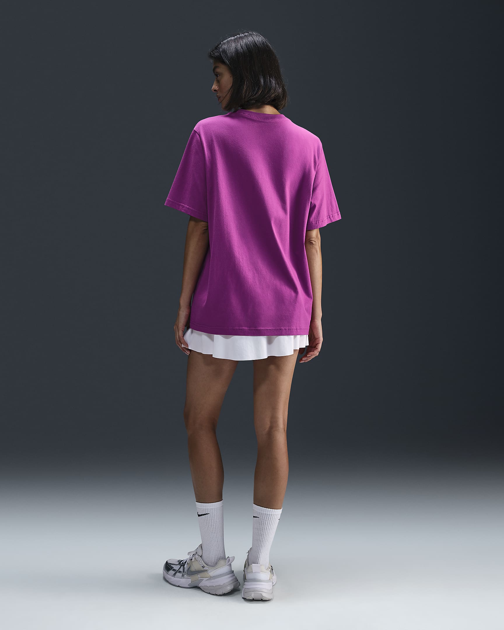 Nike Sportswear Essential Women's T-Shirt - Hot Fuchsia/White