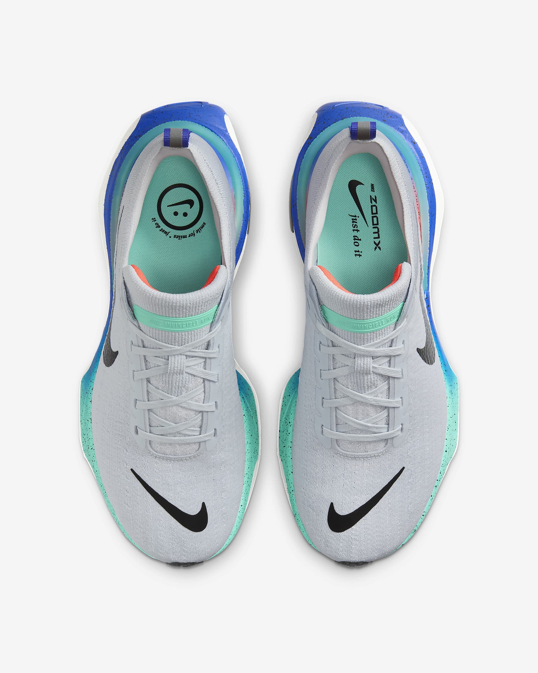 Nike Invincible 3 hardloopschoenen voor heren (straat) - Pure Platinum/Bright Mango/Cool Mint/Zwart