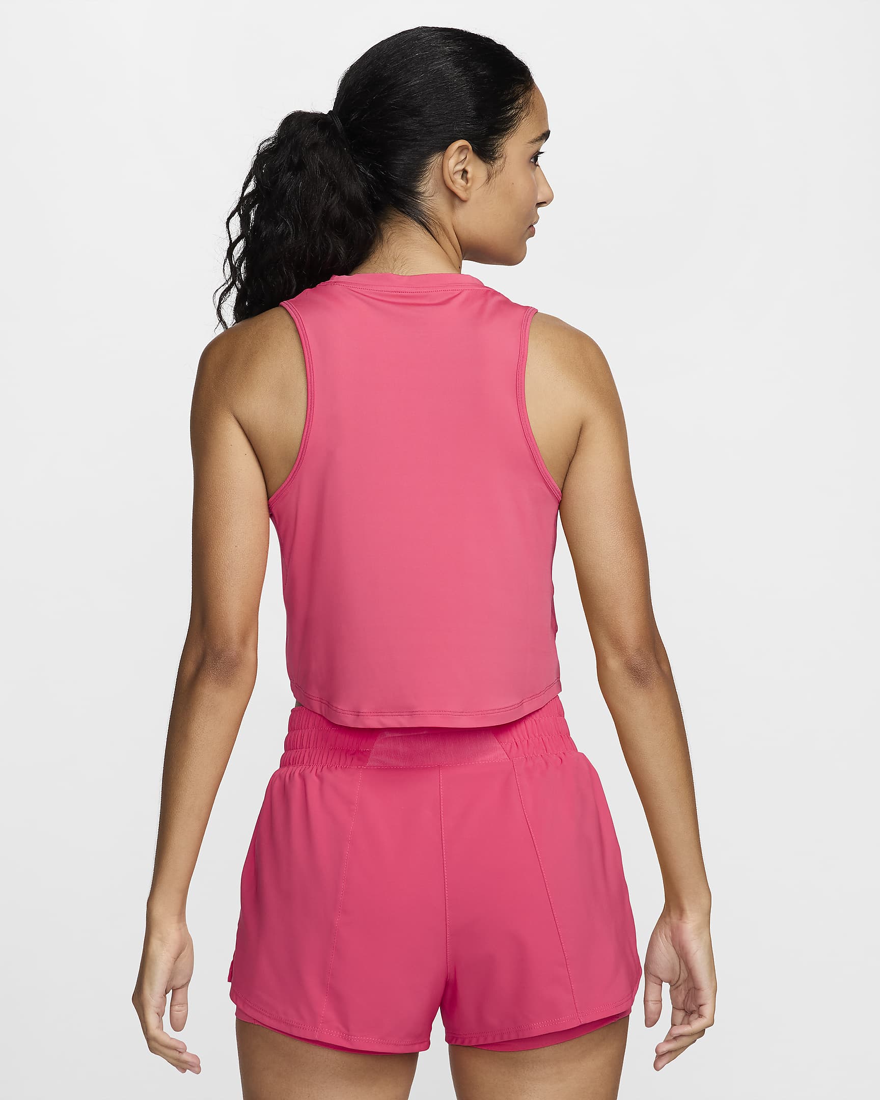 Nike One Classic Women's Dri-FIT Cropped Tank Top - Aster Pink/Black