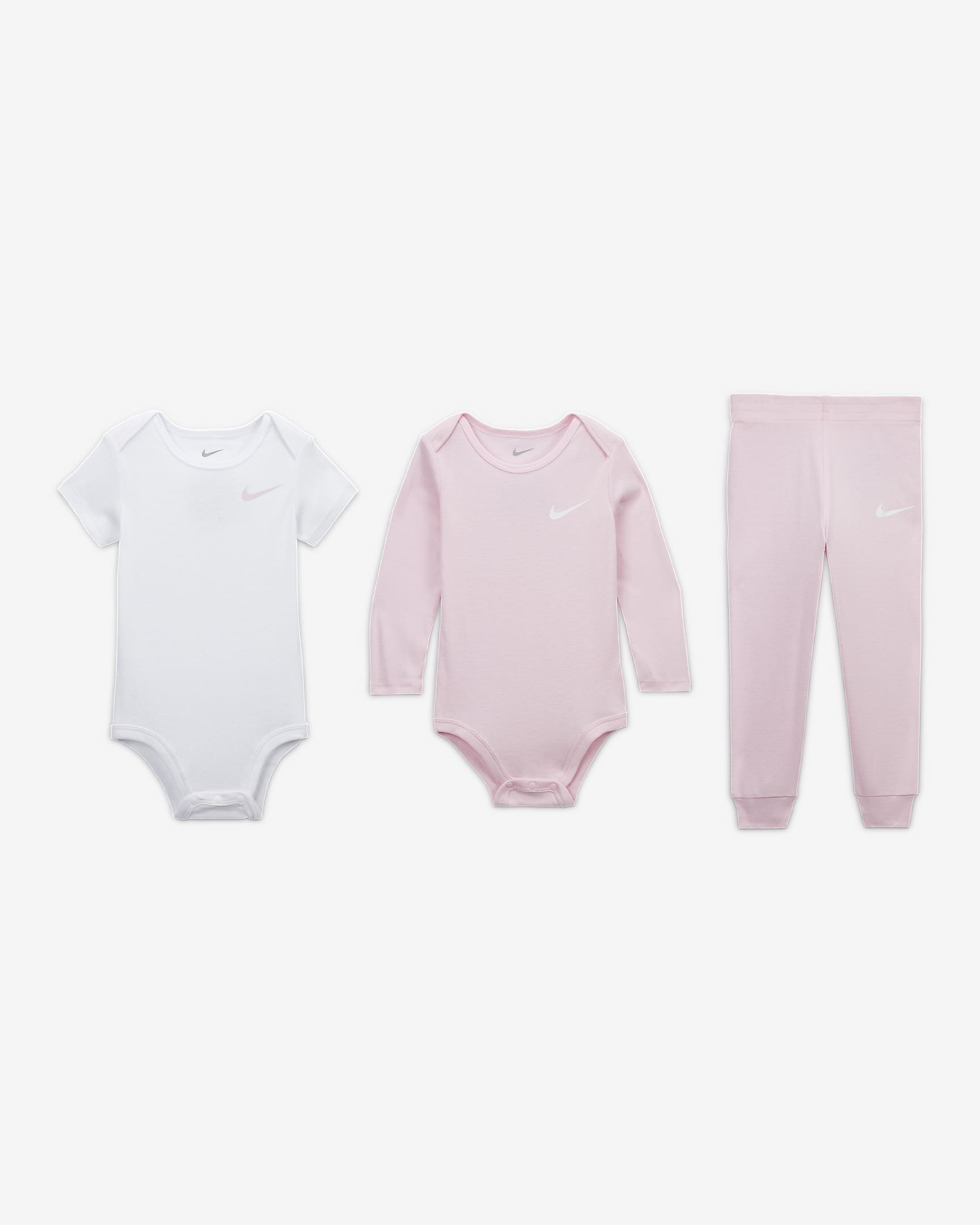 Conjunto de 3 piezas de body para bebé (12 a 24 meses) Nike Essentials - Espuma rosa