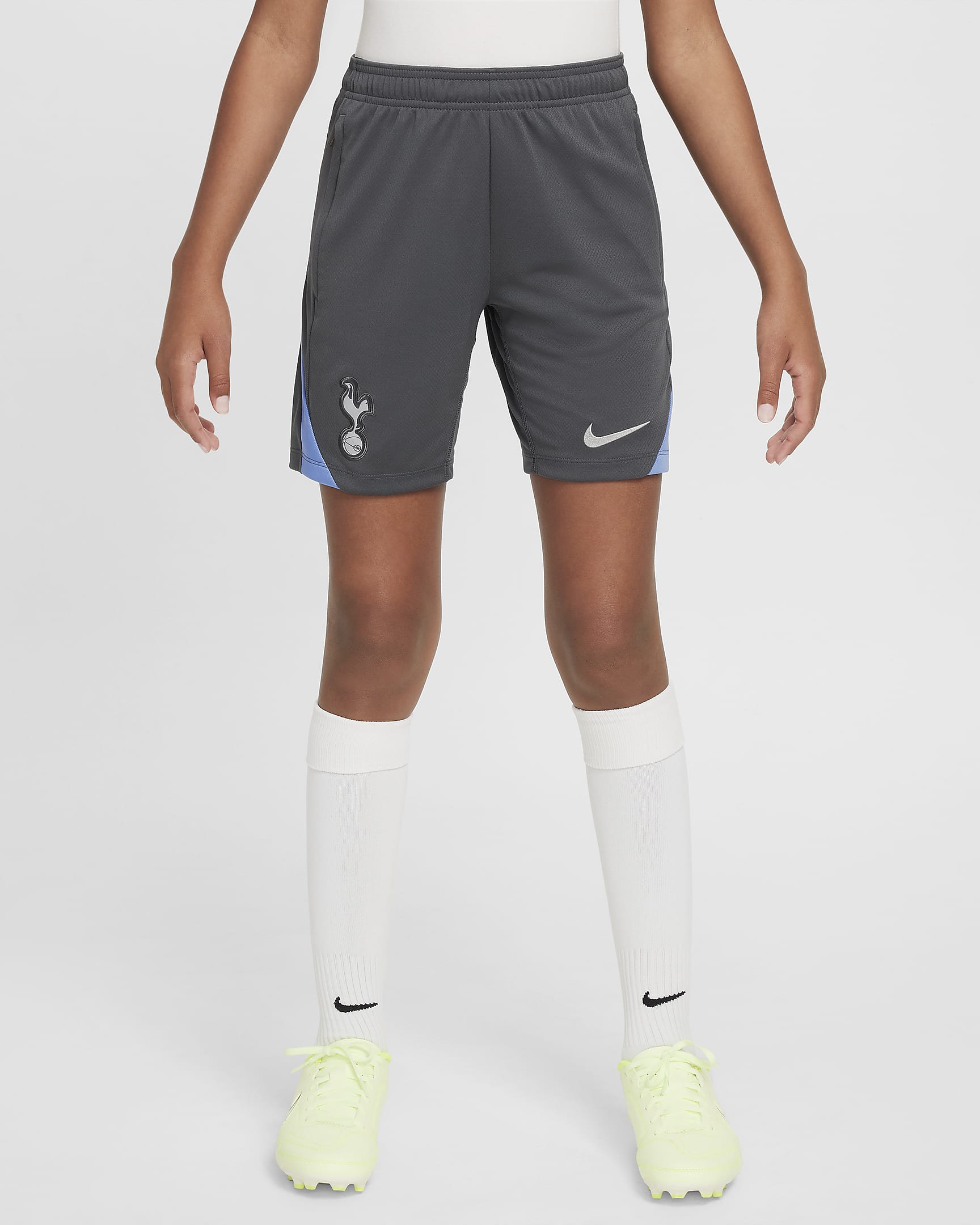 Tottenham Hotspur Strike Nike Dri-FIT Fußballshorts aus Strickmaterial (ältere Kinder) - Dark Grey/Polar/Grey Fog