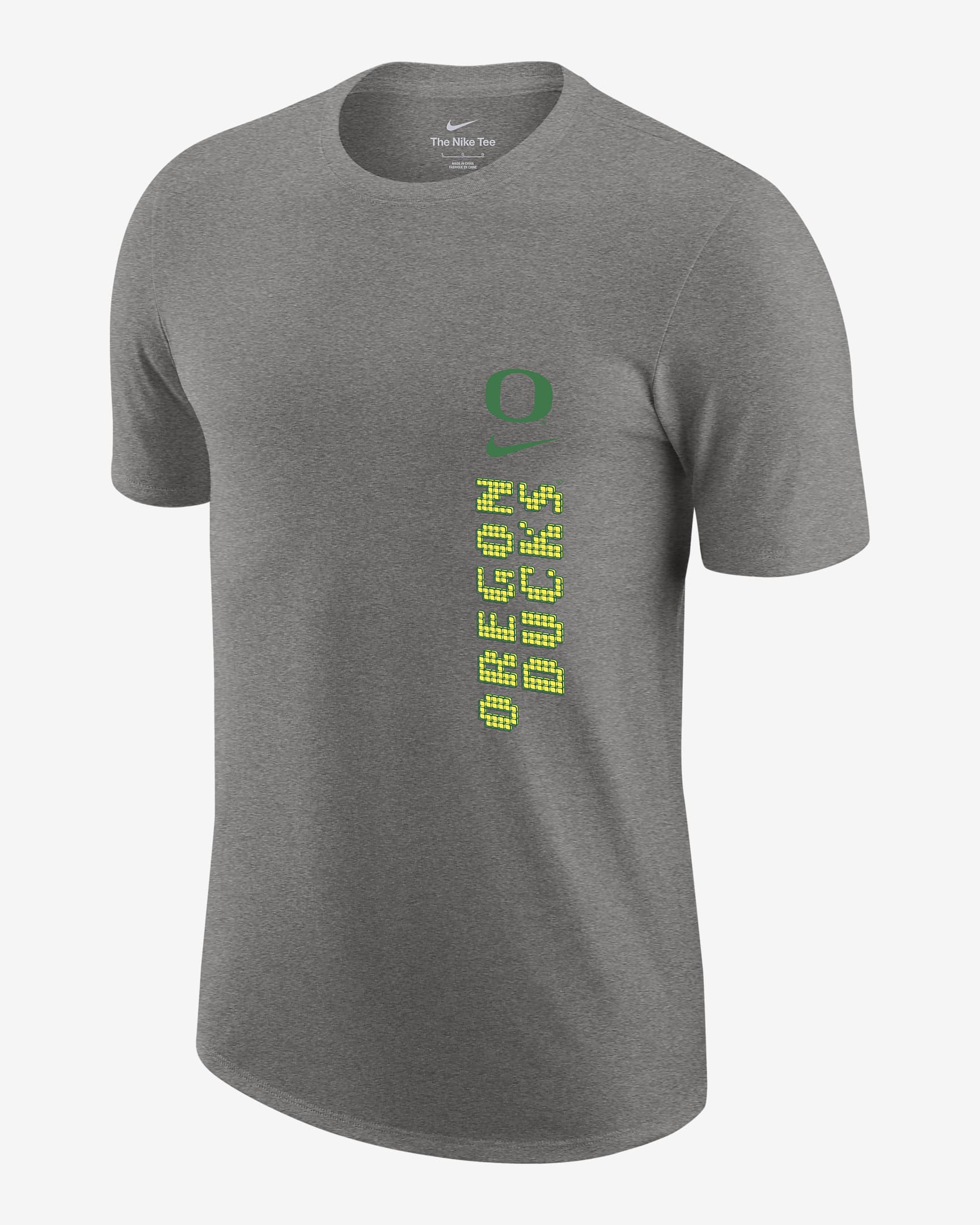 Oregon Men's Nike College Crew-Neck T-Shirt - Dark Grey Heather