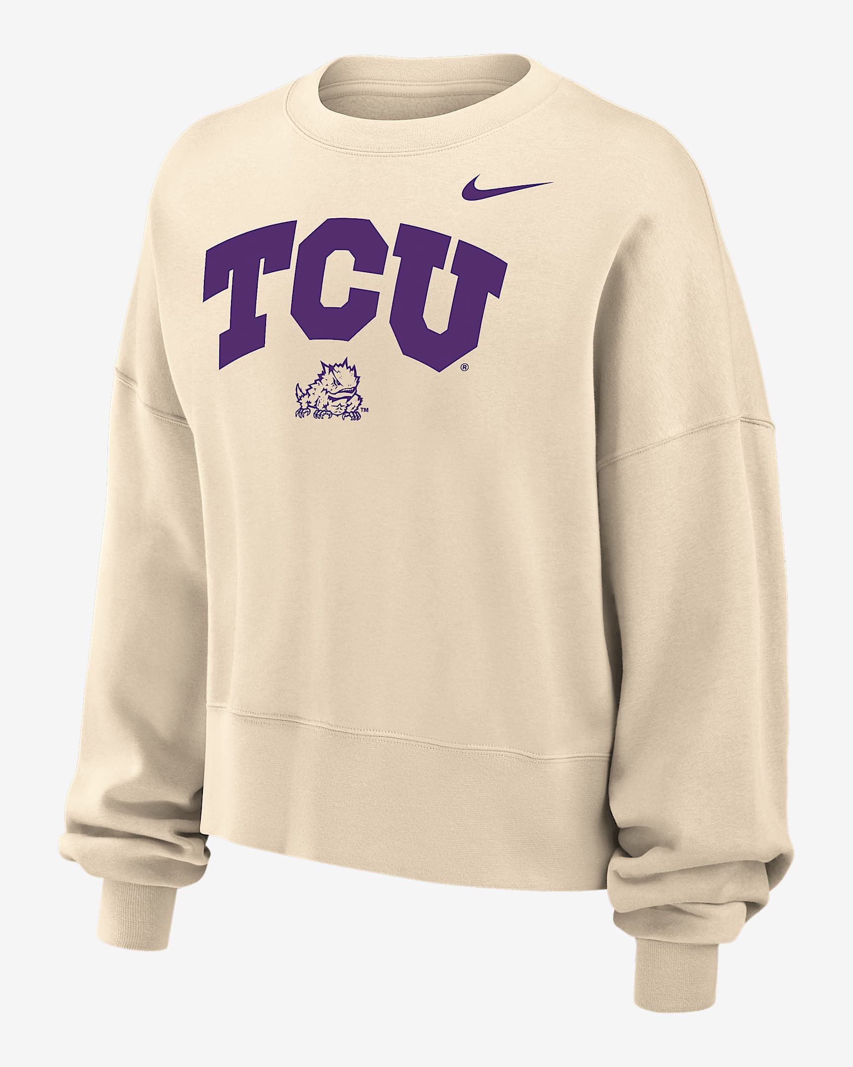 TCU Phoenix Fleece Women's Nike College Crew-Neck Sweatshirt - Natural