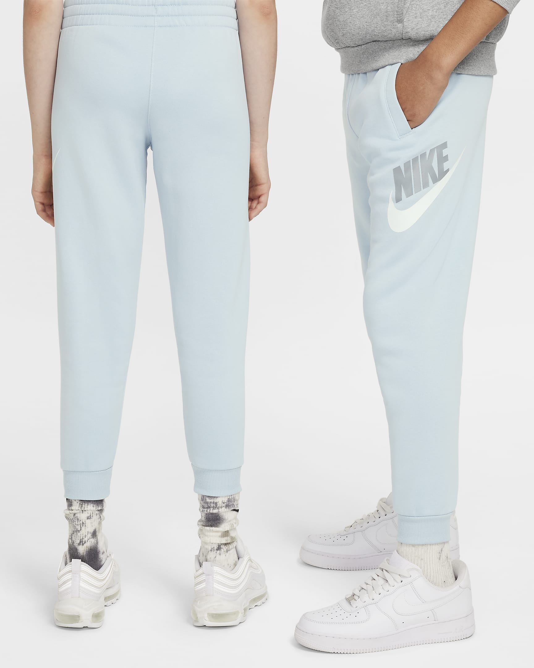 Nike Club Fleece Big Kids' Joggers - Light Armory Blue/White/Ashen Slate