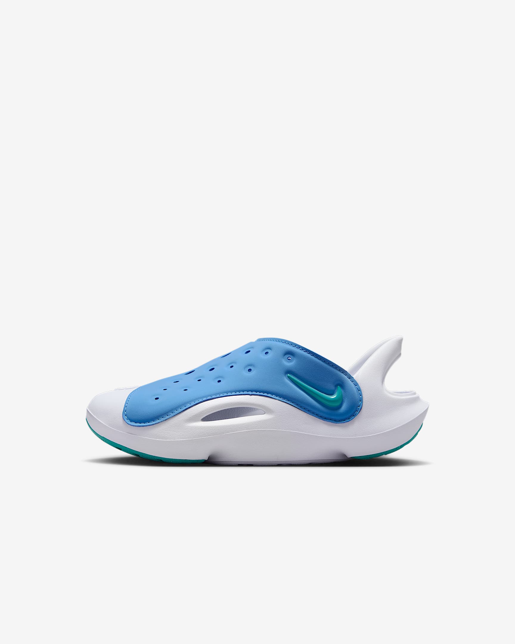 Nike Aqua Swoosh Younger Kids' Sandals - Blue Beyond/White/Dusty Cactus