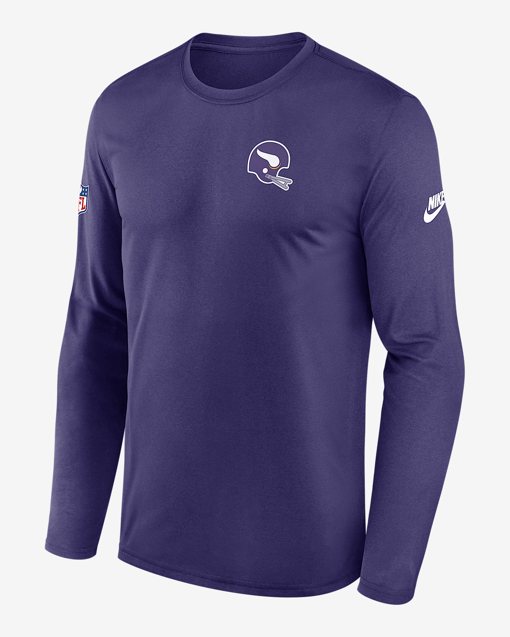 Playera de manga larga Nike Dri-FIT de la NFL para hombre Minnesota Vikings Alt Legend Small Logo - Morado