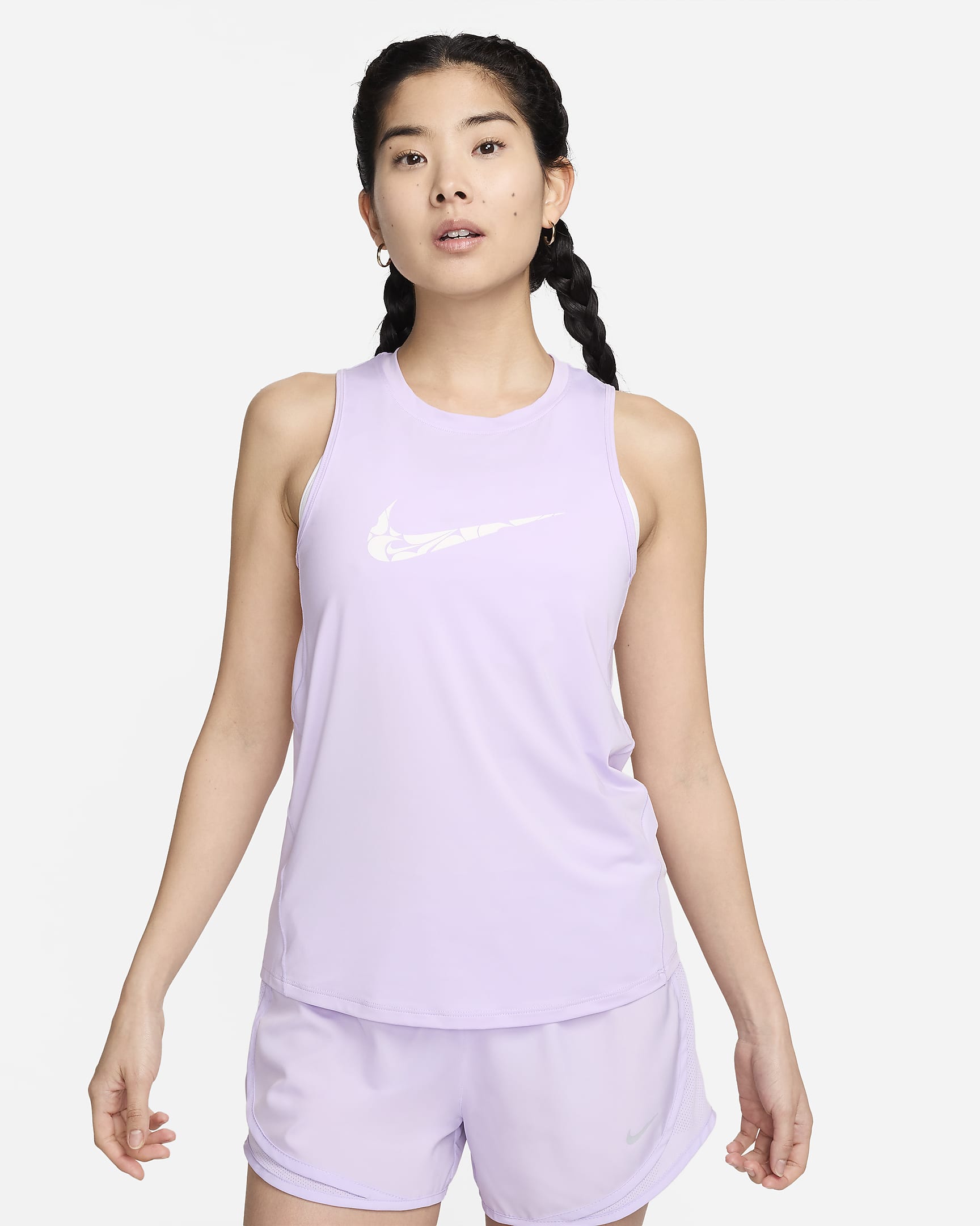 Nike One Women's Graphic Running Tank Top - Lilac Bloom/White