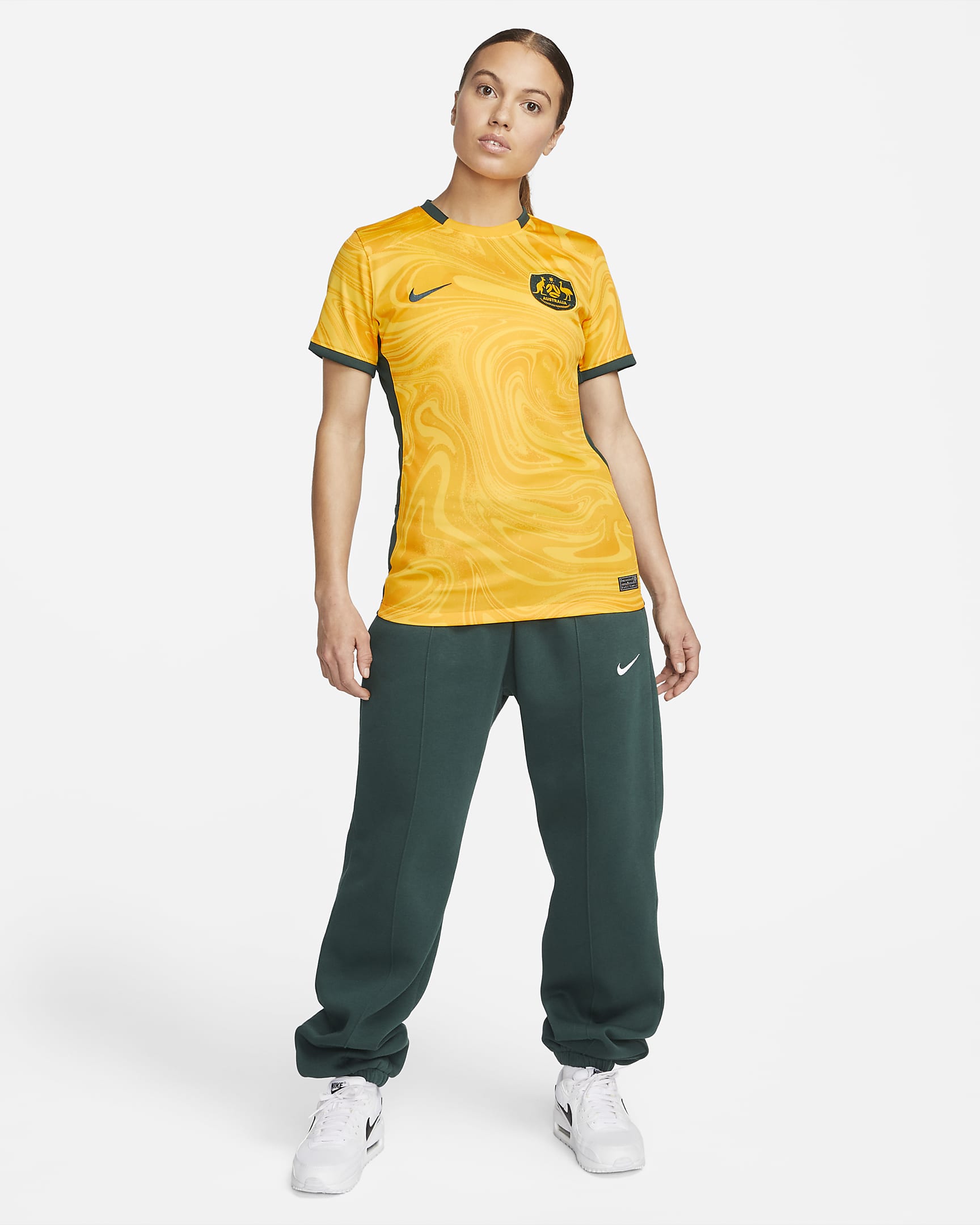 Australia 2023 Stadium Home Women's Nike Dri-FIT Football Shirt - Varsity Maize/Pro Green/Pro Green