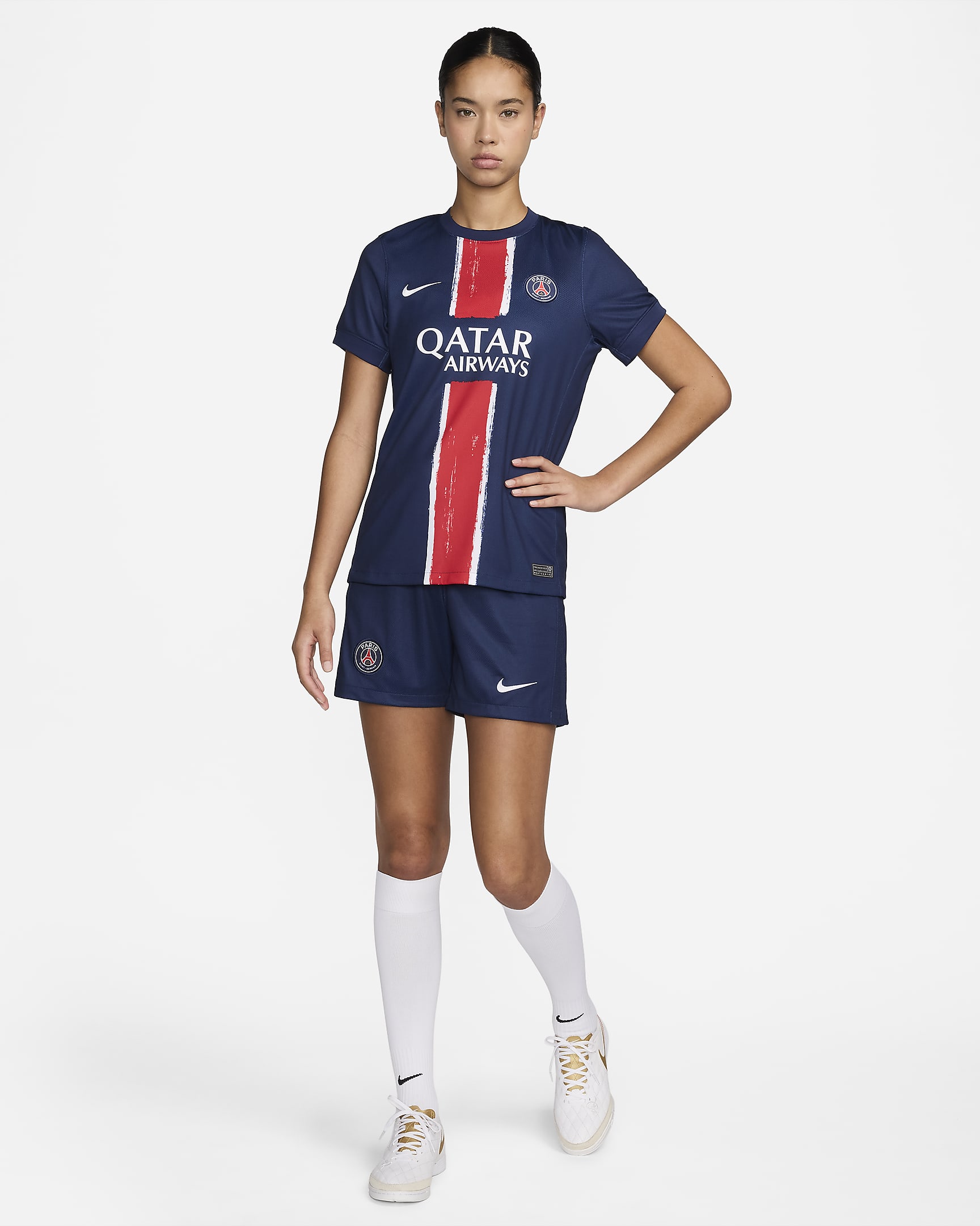 Maillot de foot replica Nike Dri-FIT Paris Saint-Germain 2024 Stadium Domicile pour femme - Midnight Navy/Midnight Navy/Blanc