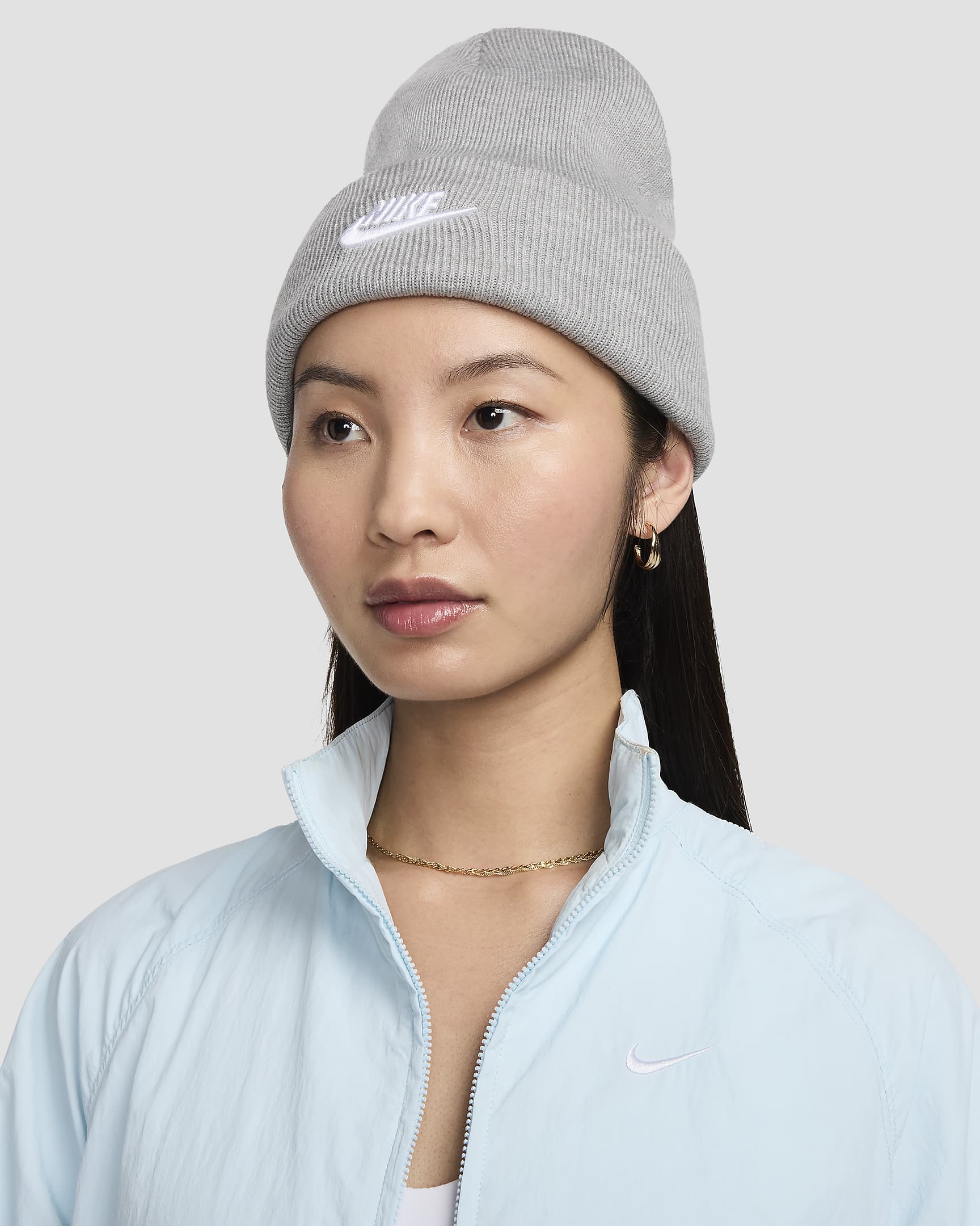 Nike Peak Futura Beanie - Dark Grey Heather/White