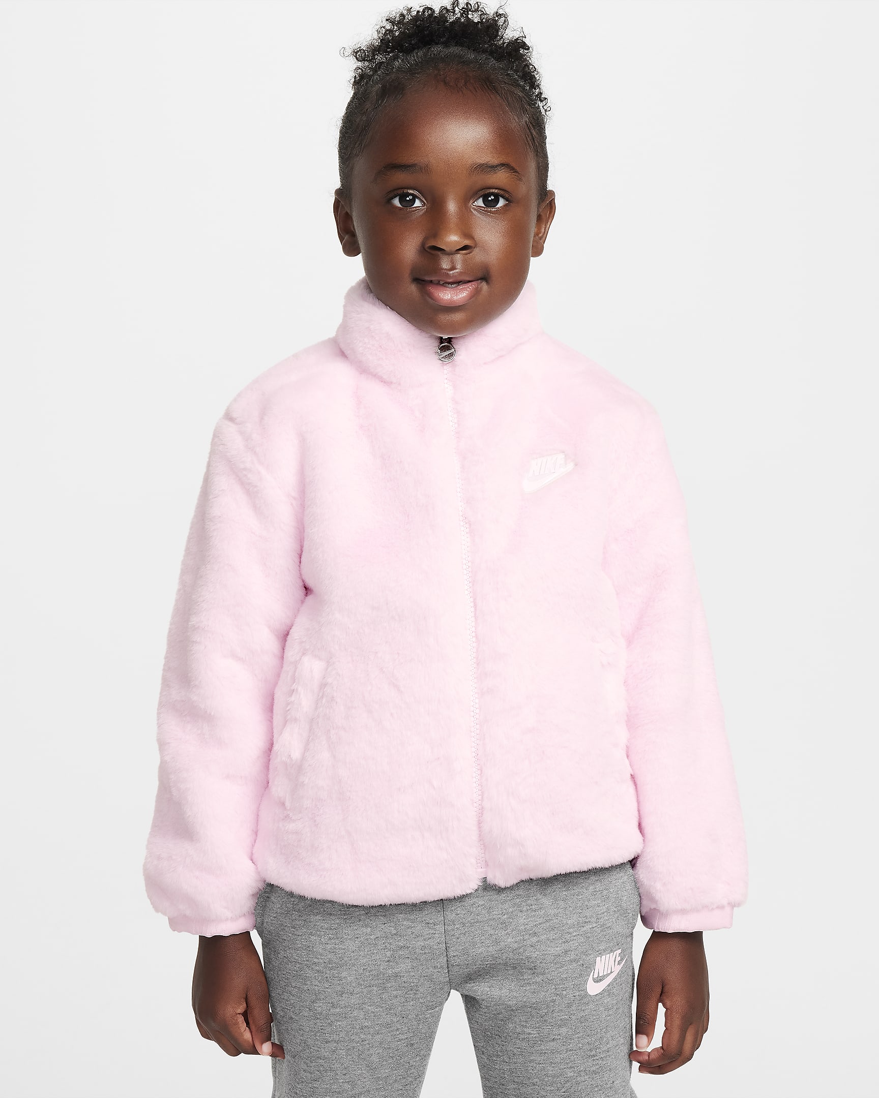 Nike Toddler Faux Fur Jacket - Pink Foam