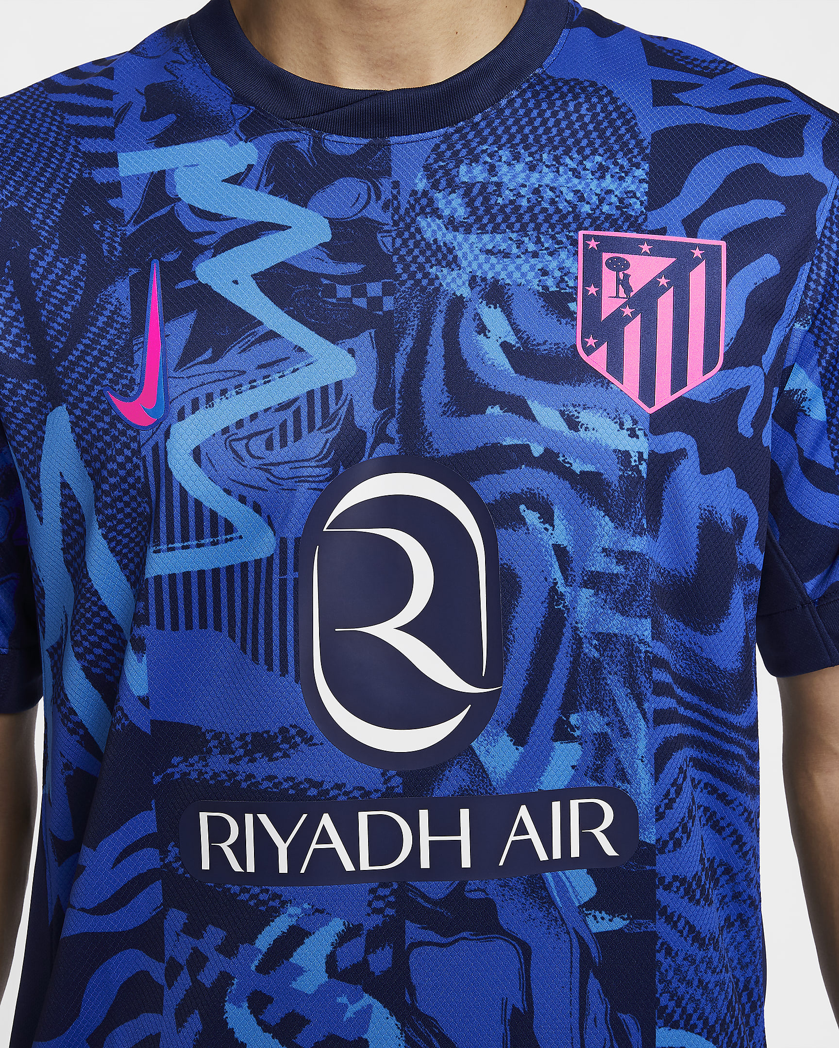 Jersey de fútbol Nike Dri-FIT Replica para hombre Atlético Madrid 2024/25 Stadium Third - Azul vacío/Rosa resplandor