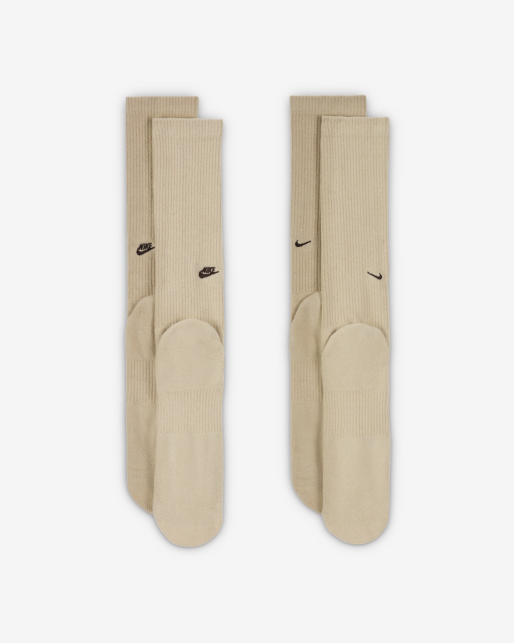 Nike Everyday Cushioned Crew Socks (2 Pairs) - Sand Drift/Earth