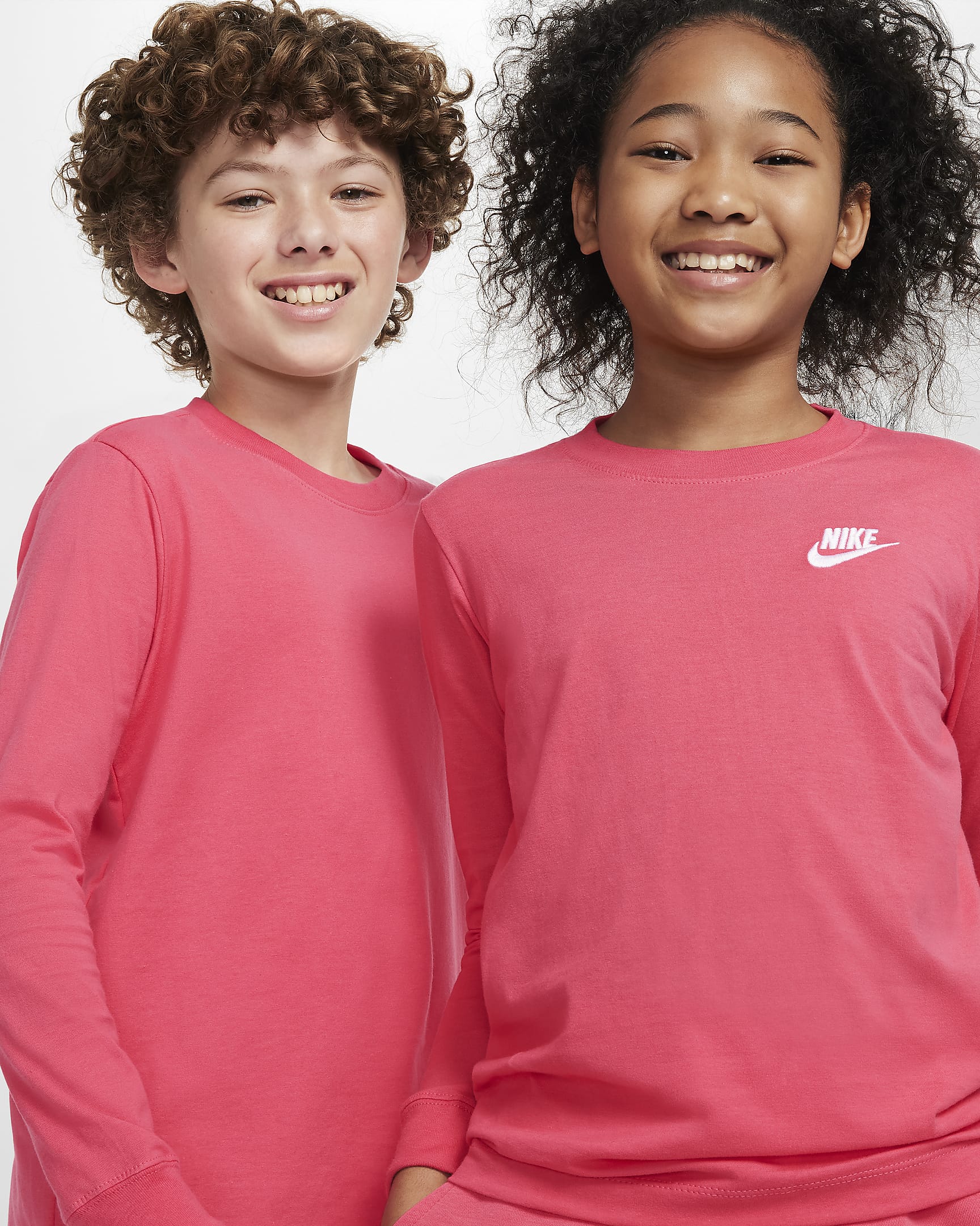 Playera de manga larga para niños grandes Nike Sportswear - Rosa margarita