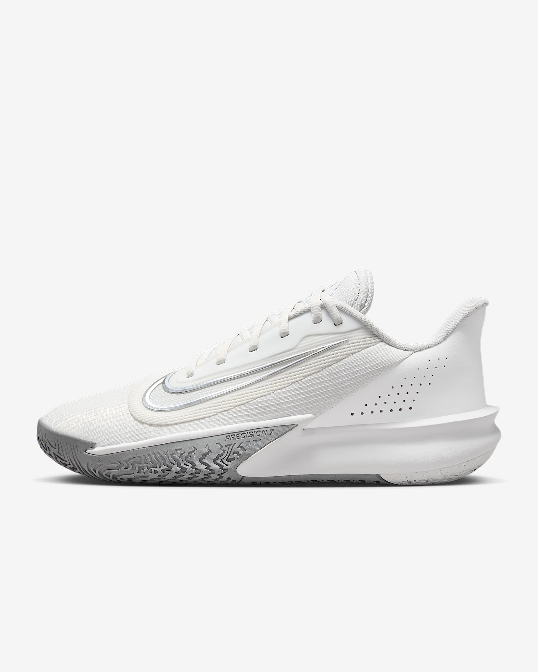 Buty do koszykówki Nike Precision 7 - Summit White/Particle Grey/Metallic Silver