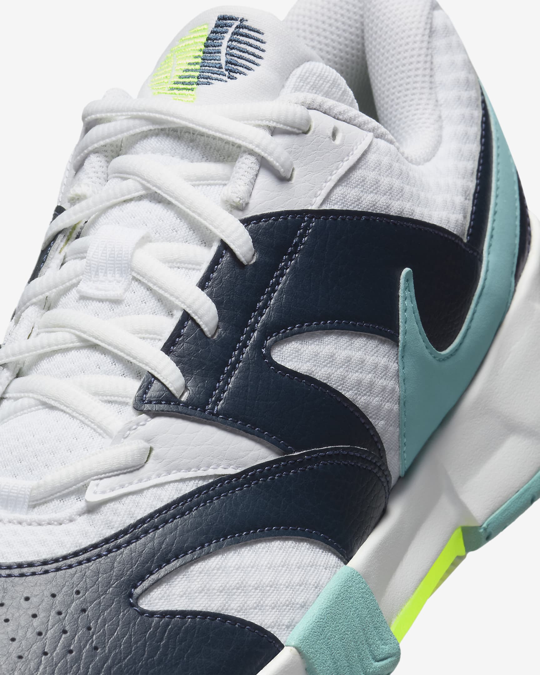 Męskie buty do tenisa NikeCourt Lite 4 - Biel/Armory Navy/Denim Turquoise/Volt